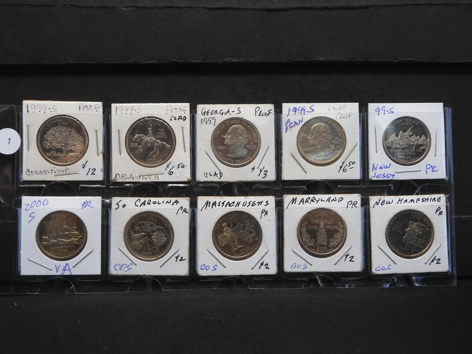 (10) GEM Proof State Quarters.  1999-S Set and 2000-S (1 of 6)