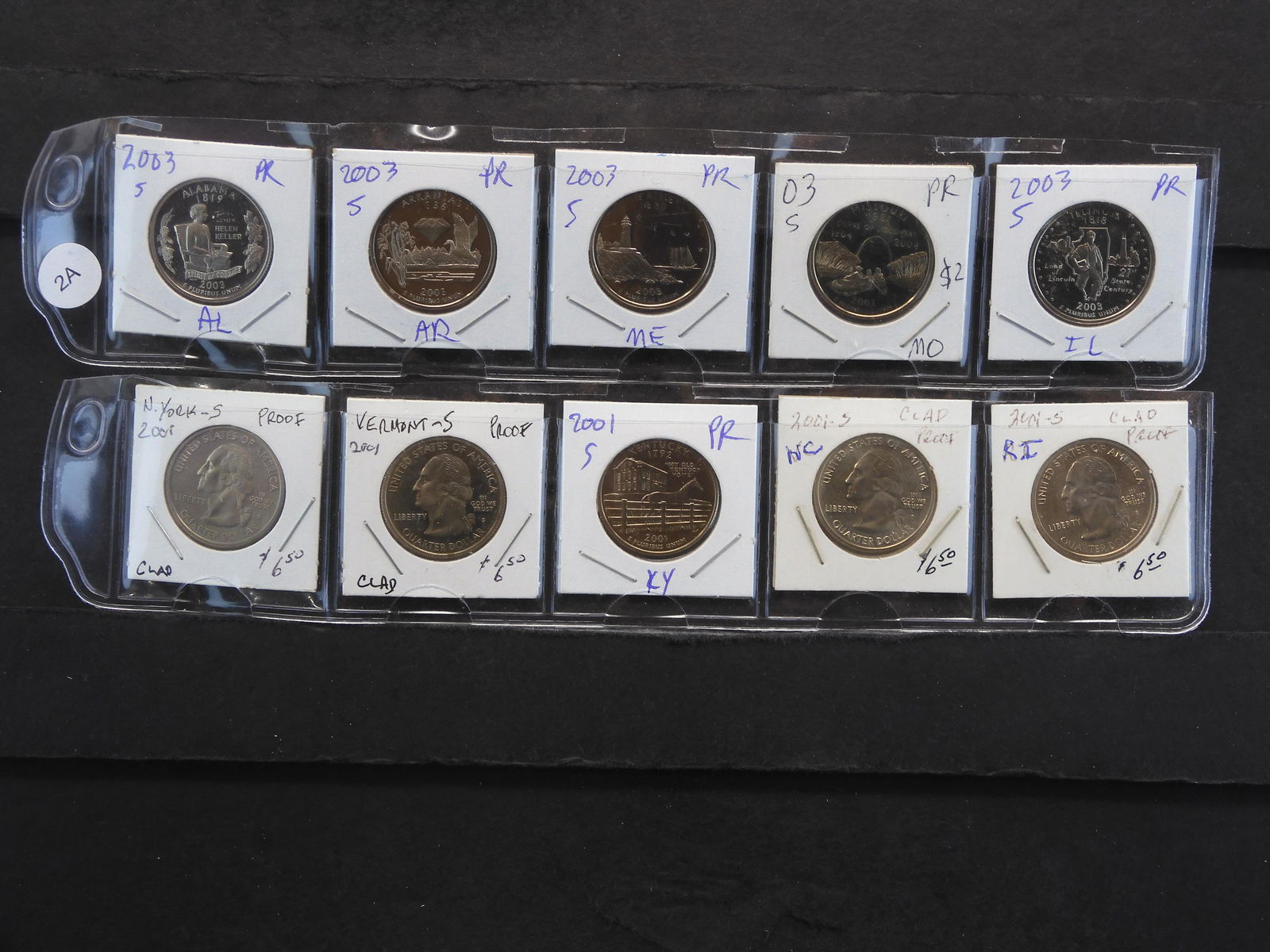 (10) GEM Proof State Quarters.  2001-S Set and 2003-S (1 of 5)