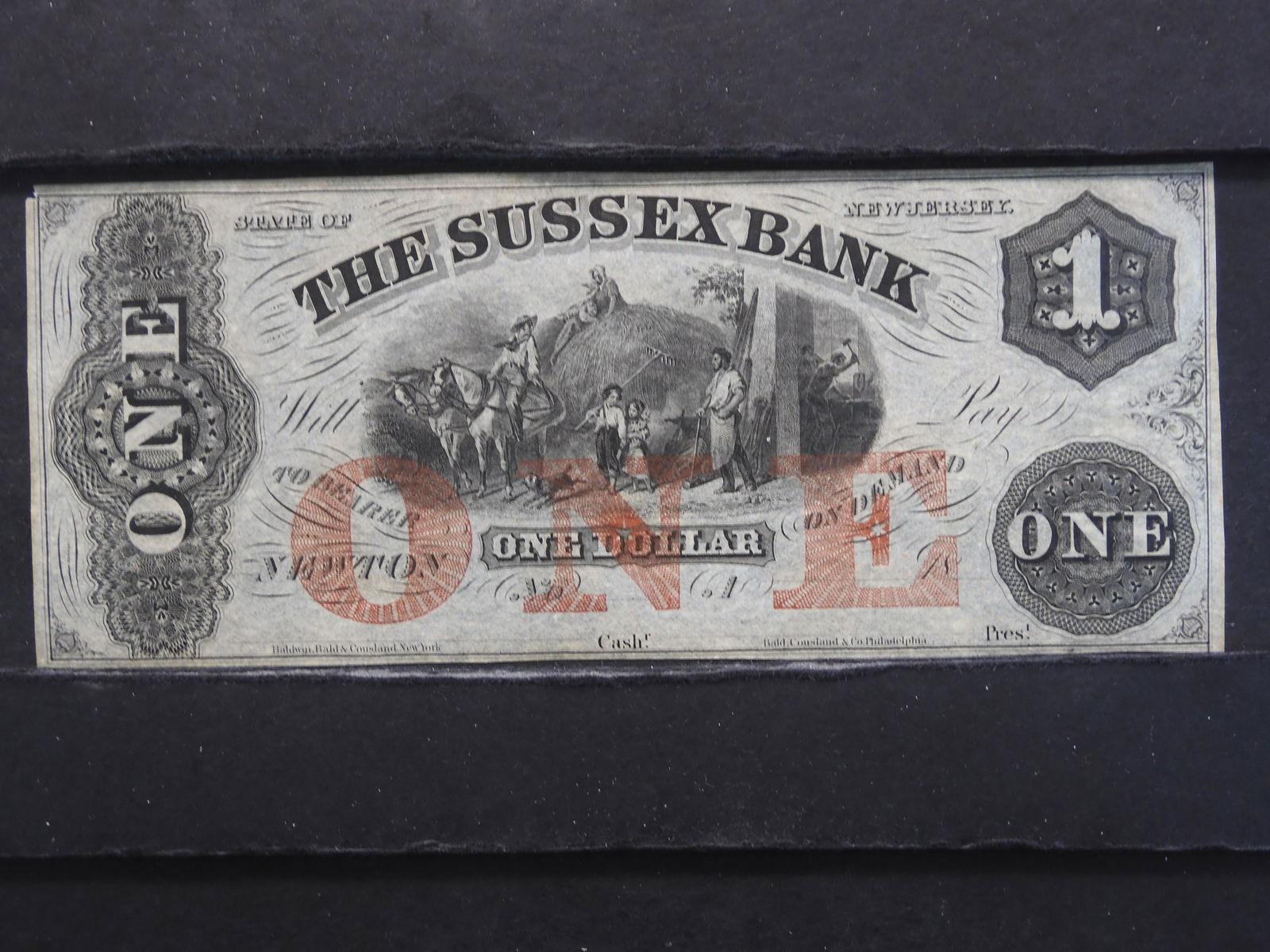 18XX Newton New Jersey $1. Crisp Unc. (1 of 2)