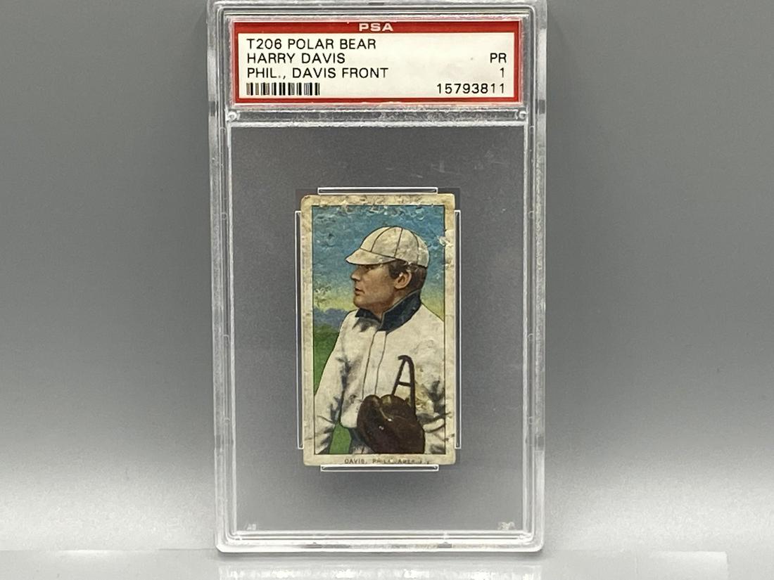 1909-11 T206 Harry Davis PSA 1 Rare Polar Bear Back (1 of 2)