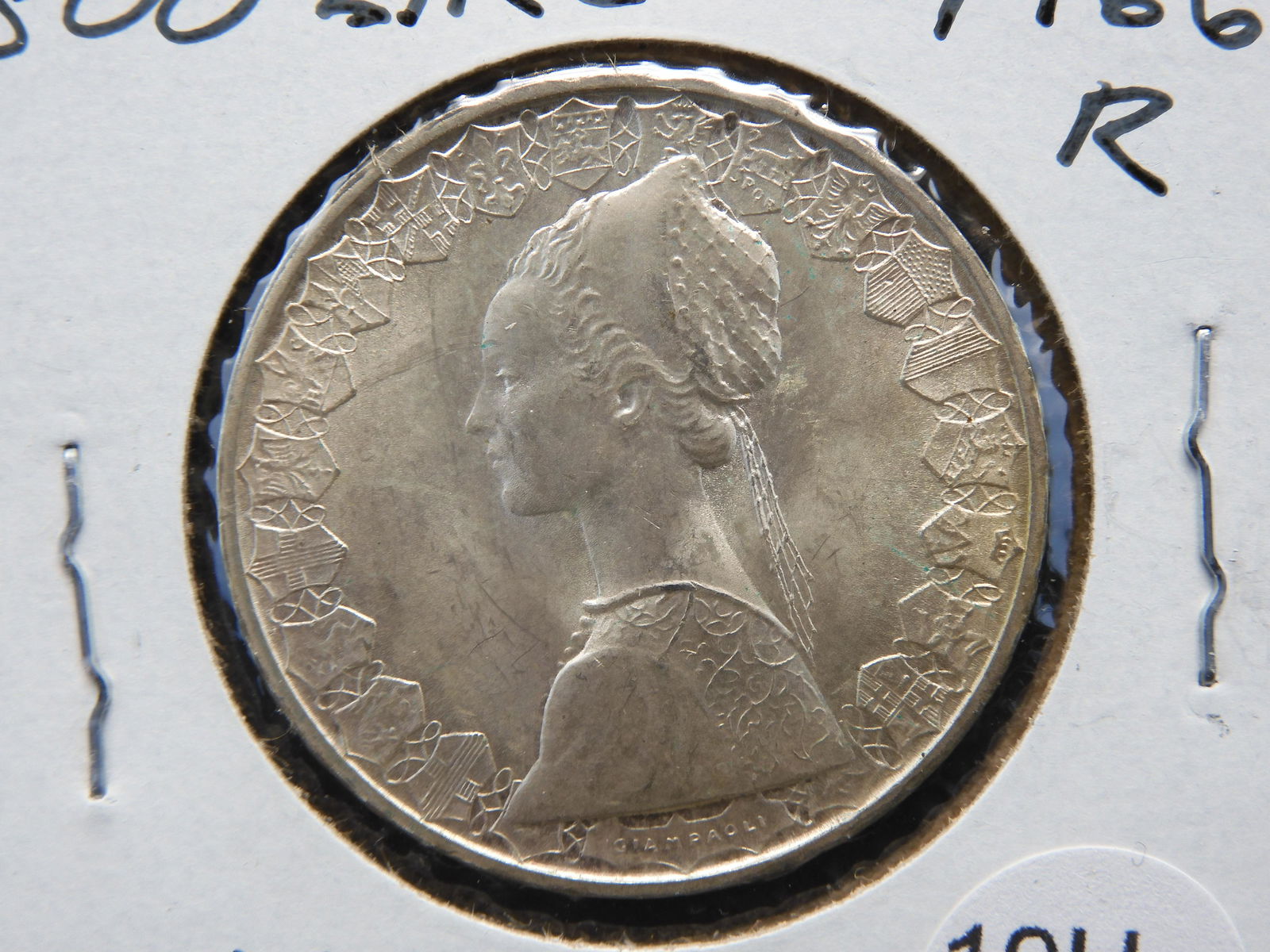 1966-R 500 Lire From Italy 83.5% Silver (1 of 3)