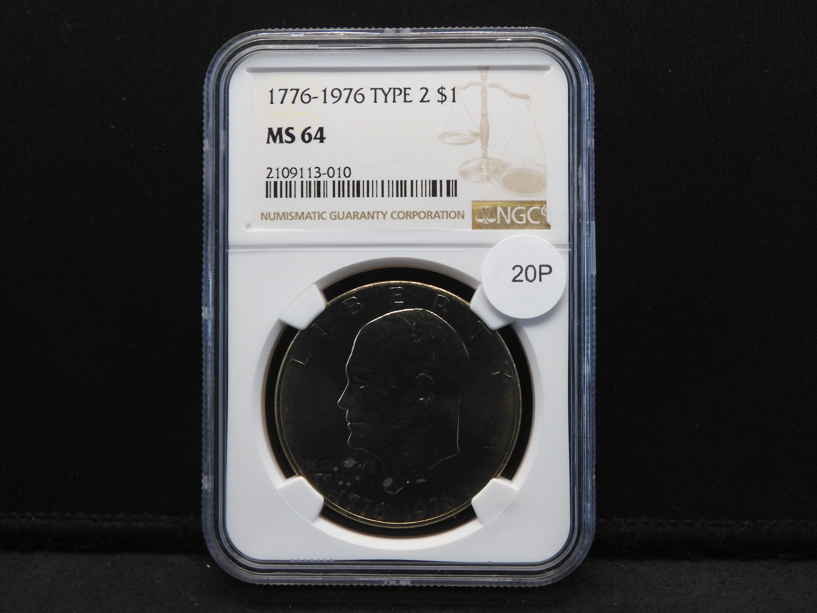 1776-1976 Eisenhower Dollar - NGC - MS 64 - RARE TYPE 2 (1 of 4)