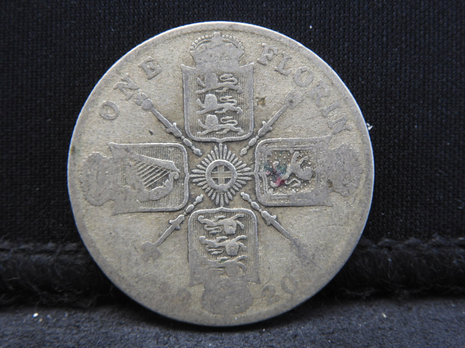 1920 Great Britain One Florin 50% Silver Coin. Coin: 1920 Great Britain One Florin 50% Silver Coin. Coin Weighs 0.38 Troy Oz. George V Portrait.