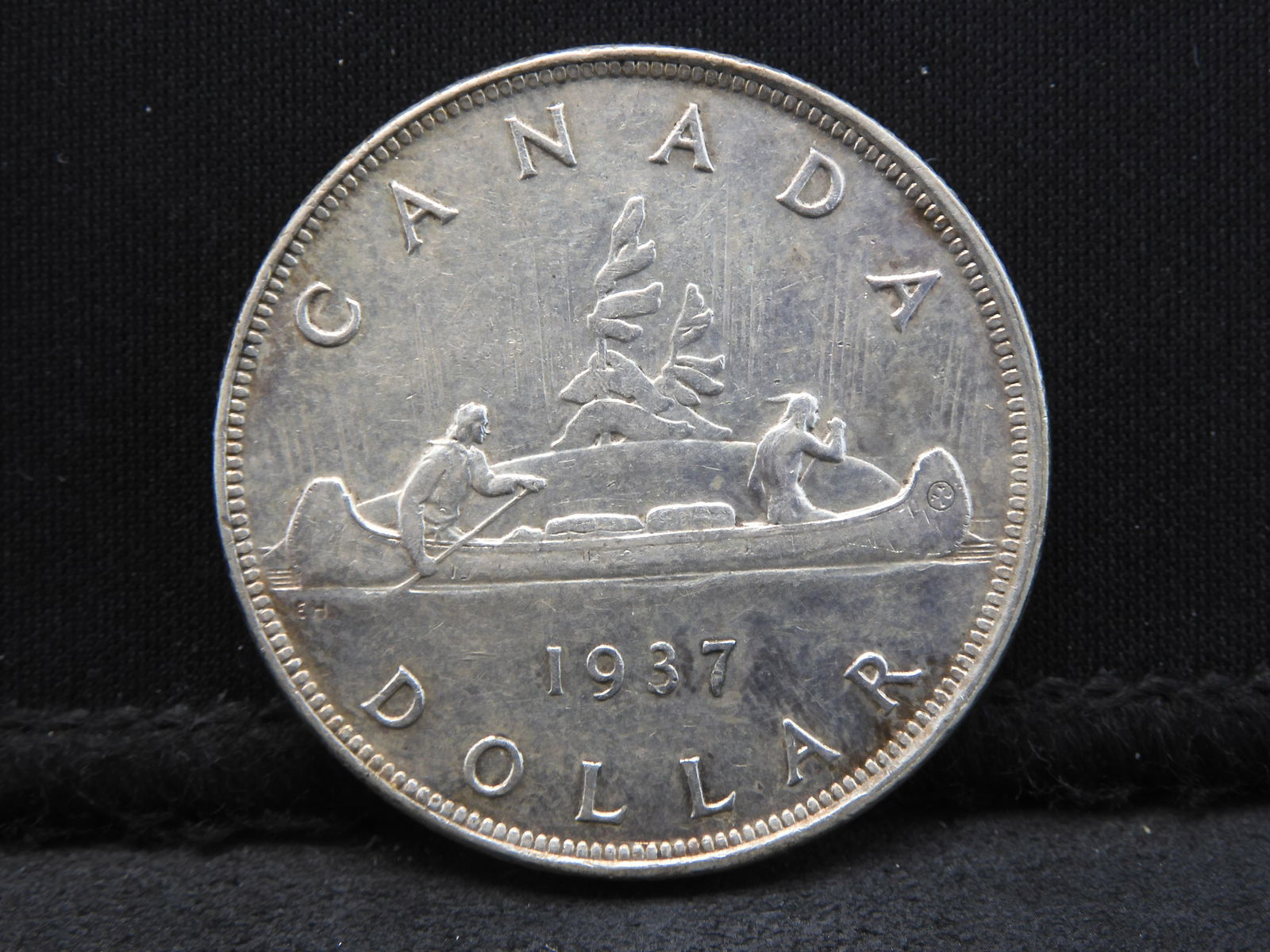 1937 Canada Silver Dollar.  Low Mintage: 241,002. (1 of 2)