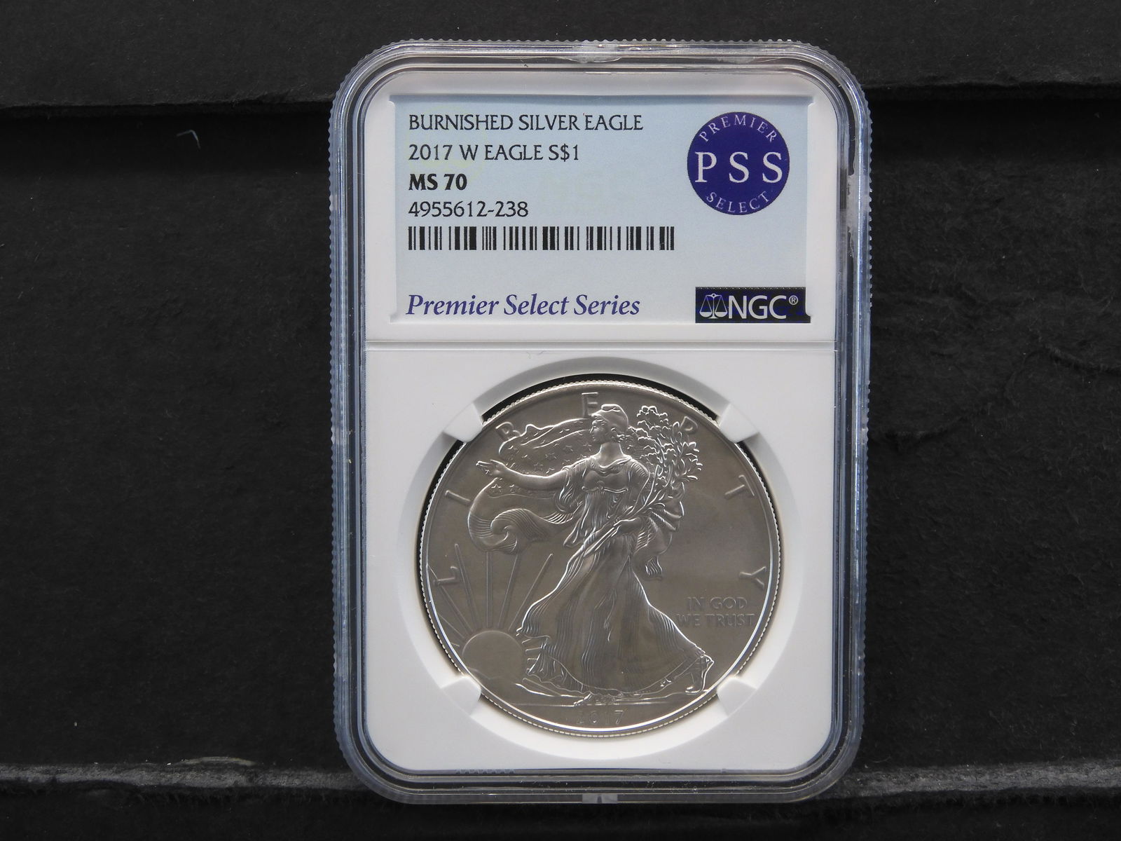 2017-W Burnished Silver Eagle MS70 One Oz. Fine Silver (1 of 4)