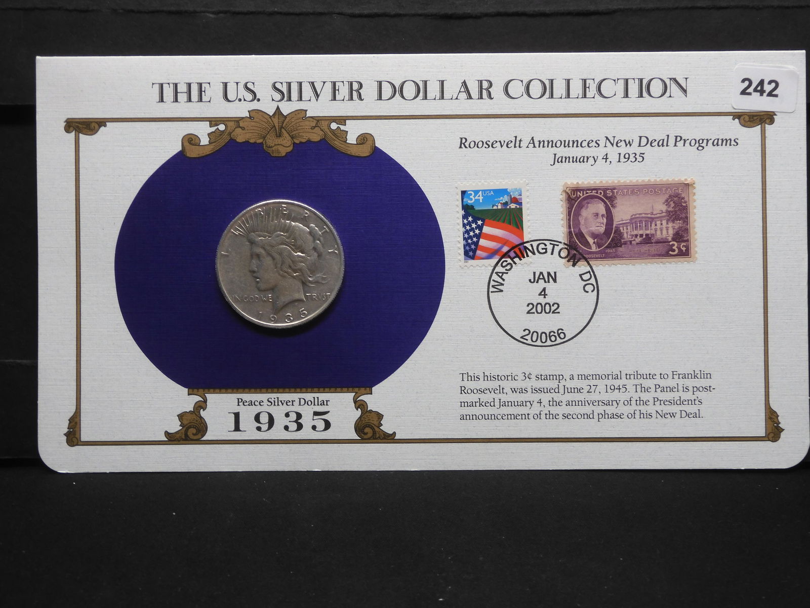 1935-S Peace Dollar /Stamp Collection Roosevelts "New (1 of 4)