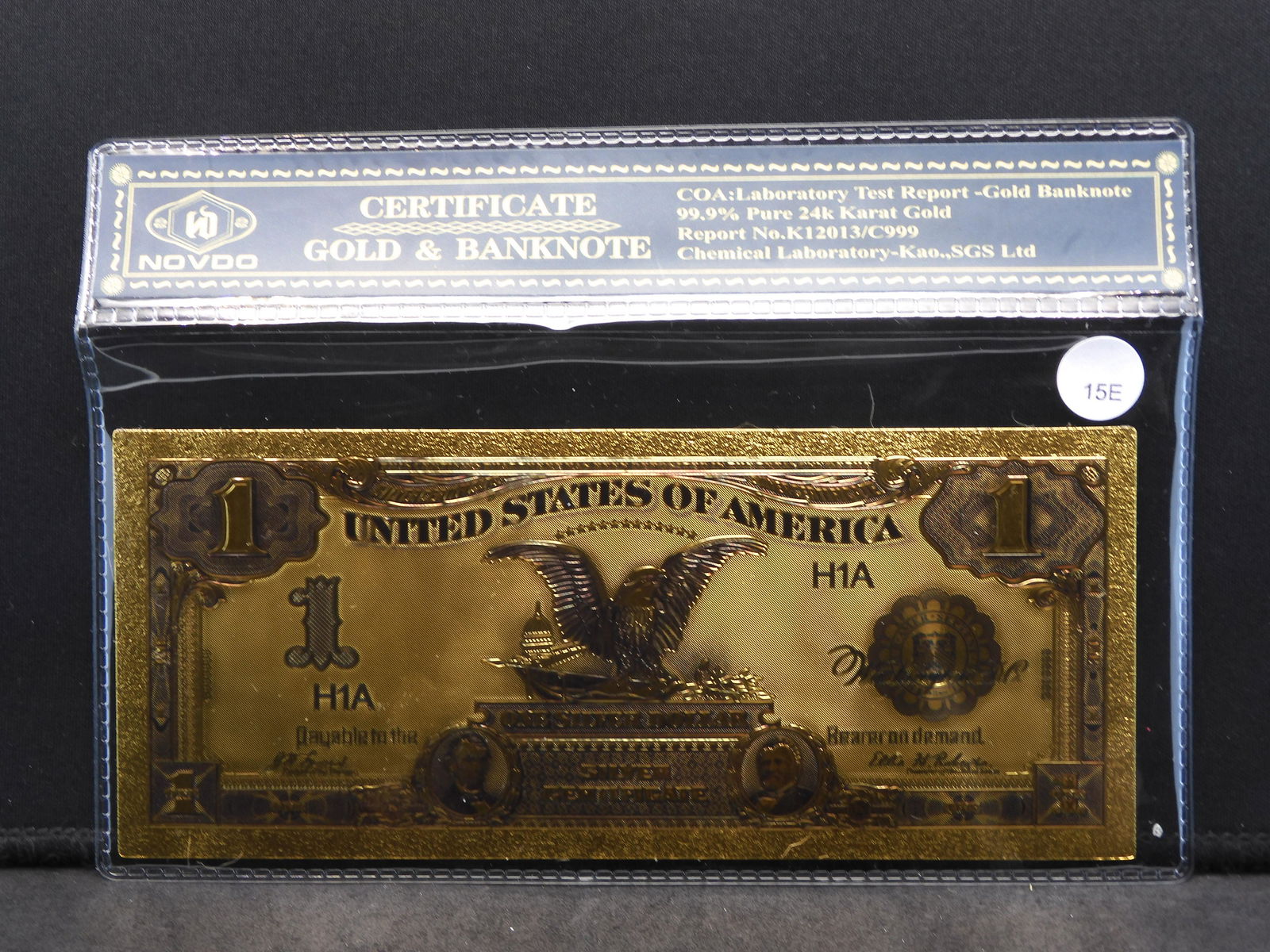 Gold Foil Silver Eagle One Dollar Note Not Legal Tender (1 of 3)