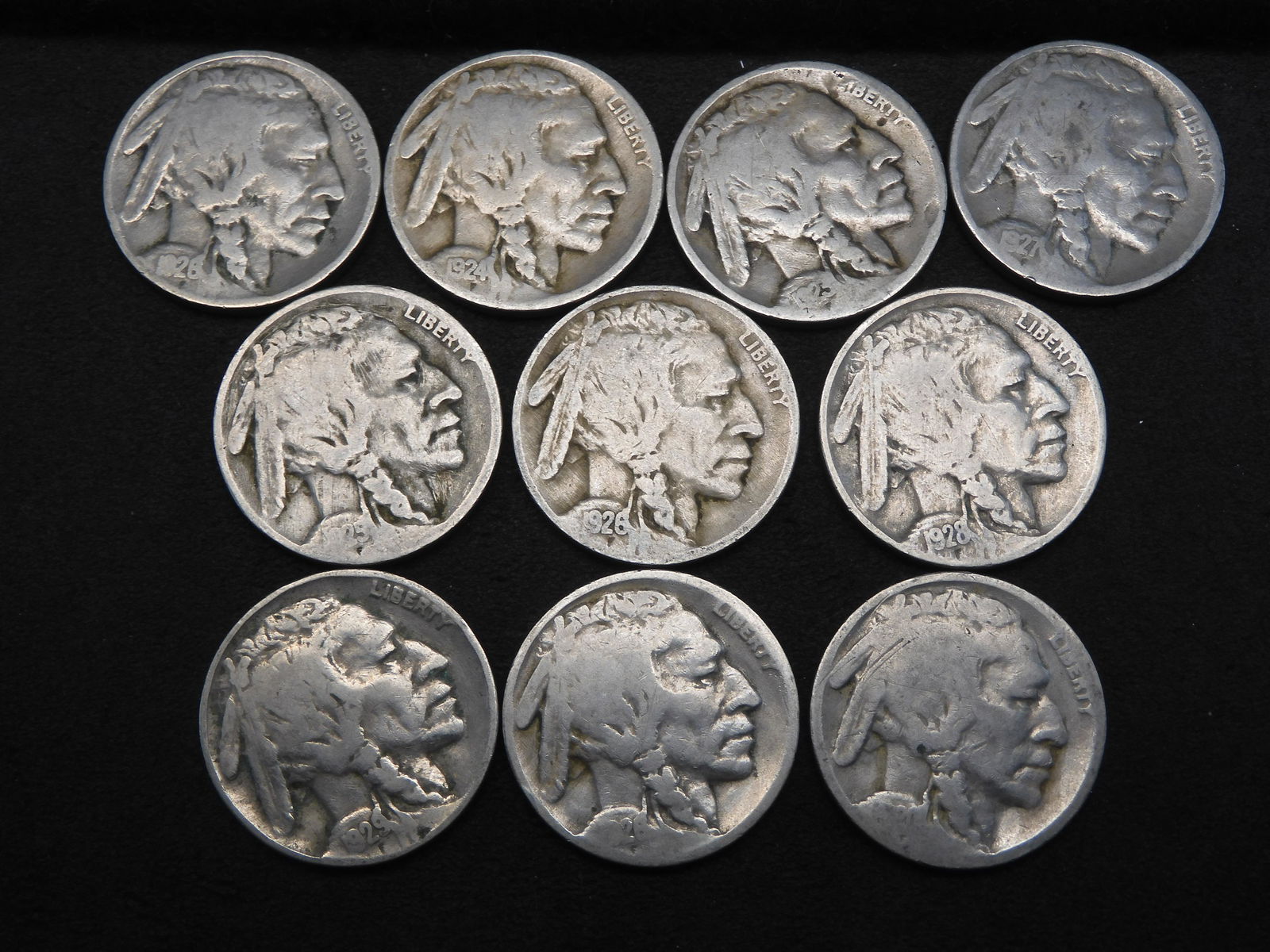 1920-1929 Buffalo Nickels (10 Coins Total) (1 of 2)