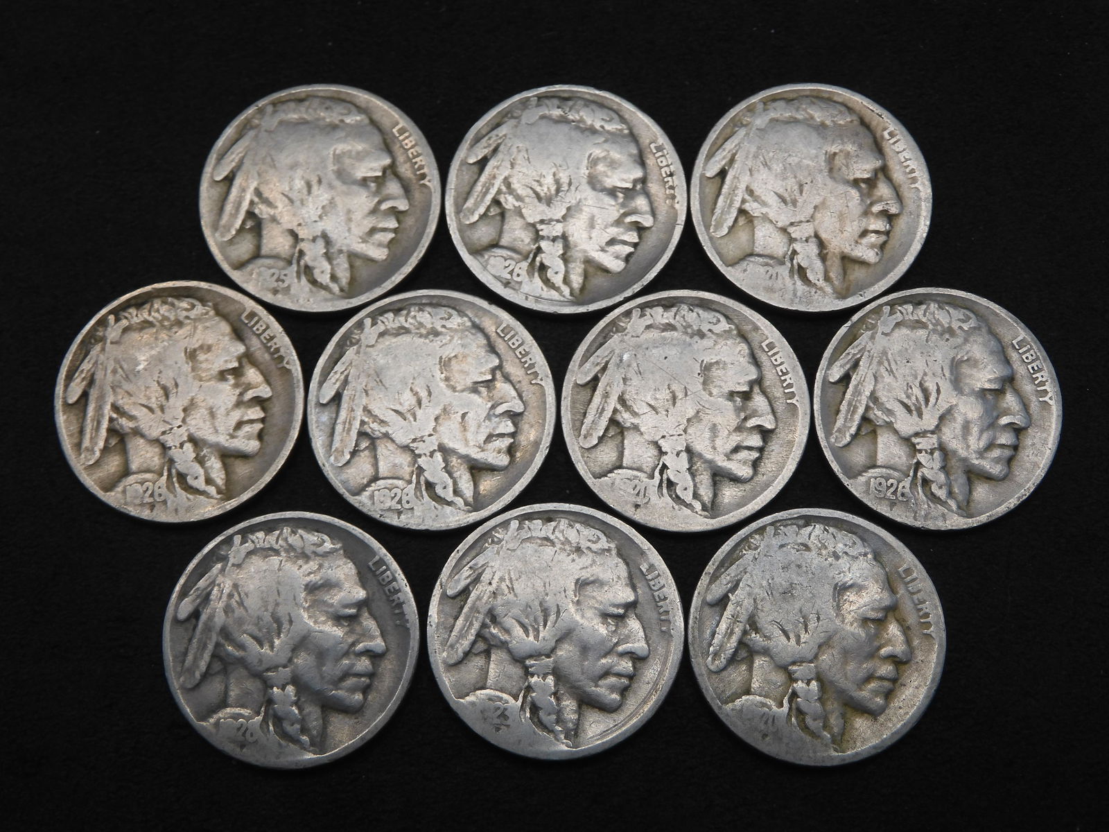1920-1928 Buffalo Nickels (10 Coins Total) (1 of 2)