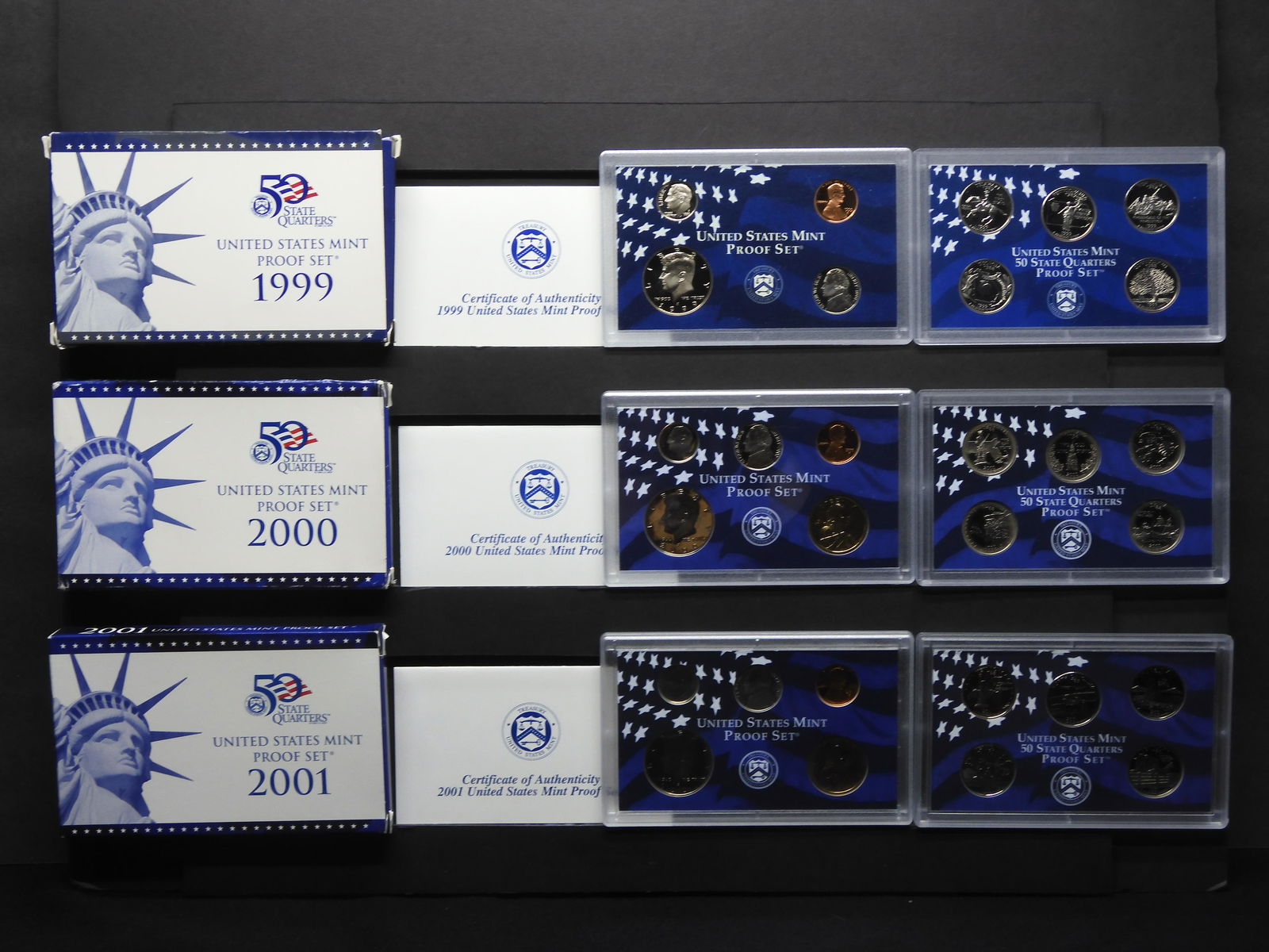 1999-S, 2000-S & 2001-S U.S. Proof Sets OGP - Trio!! (1 of 13)