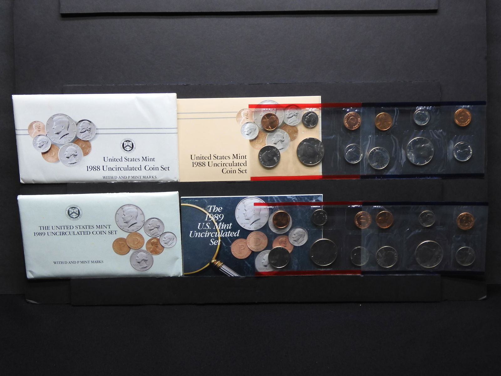 1988 & 1989 U.S. Uncirculated P & D Mint Sets OGP (1 of 9)