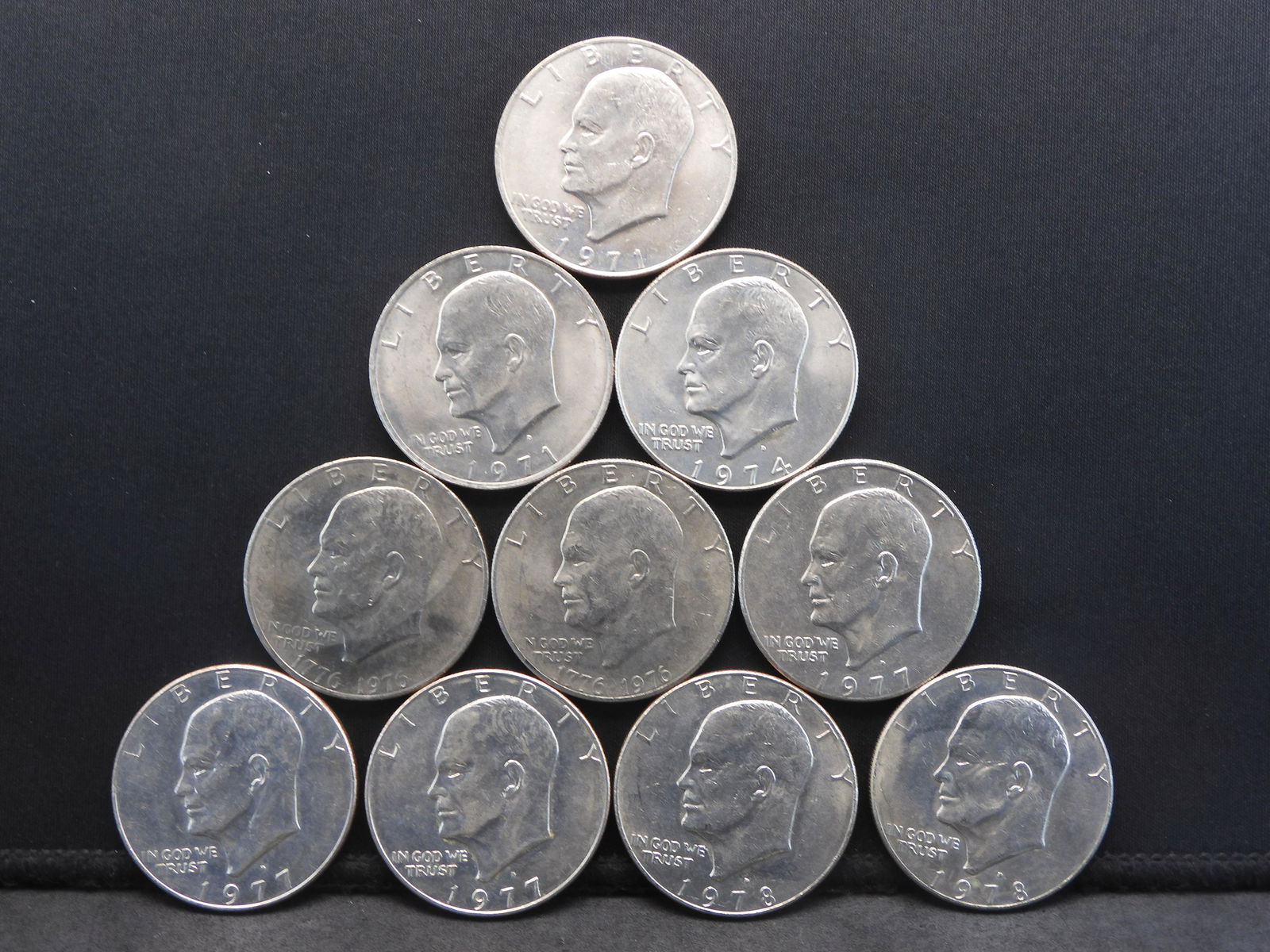 10 Eisenhower Clad Dollars Various Dates & Conditions (1 of 2)