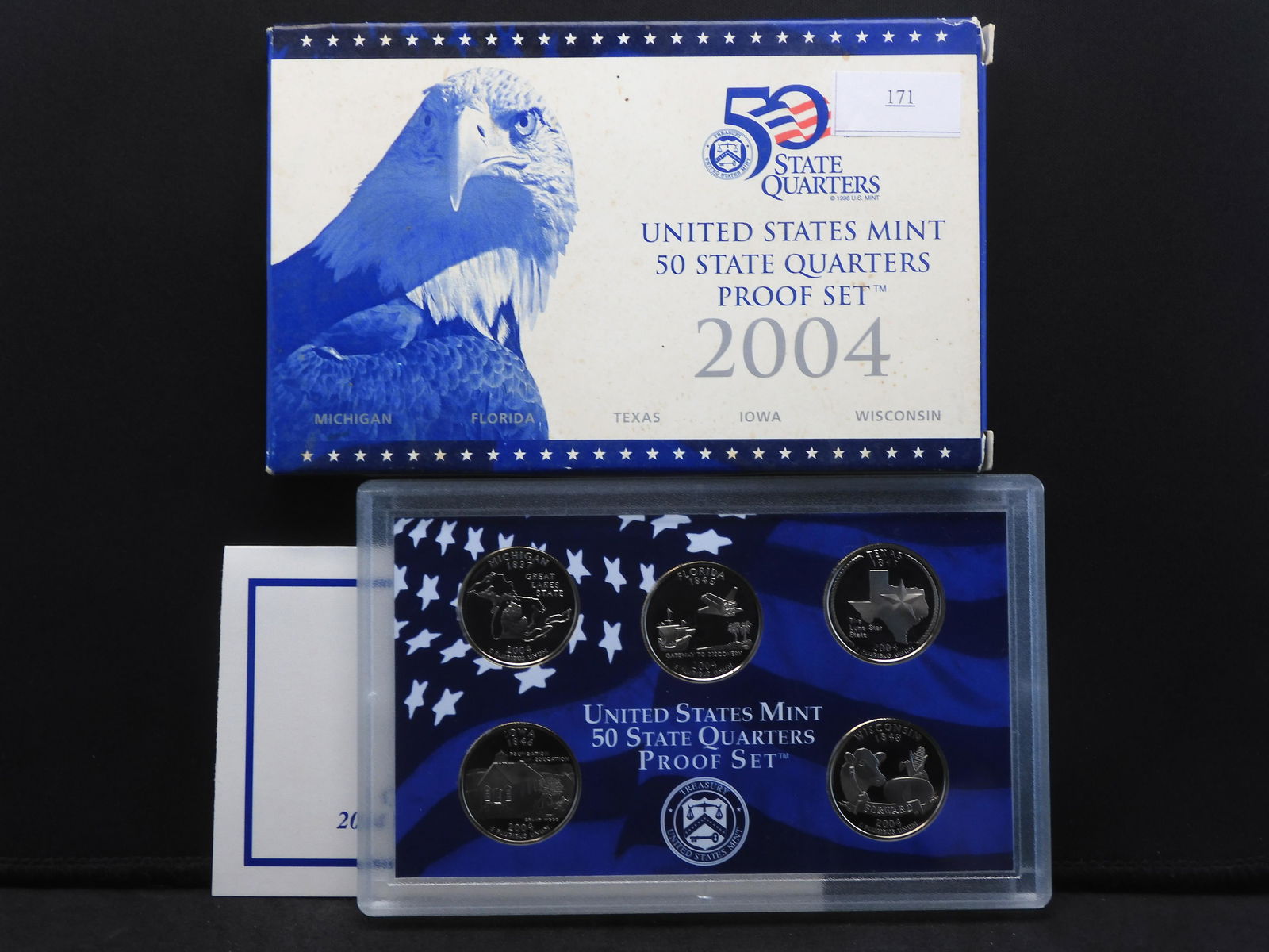 2004-S U.S. Mint Proof Statehood 5 Quarter Set OGP (1 of 4)