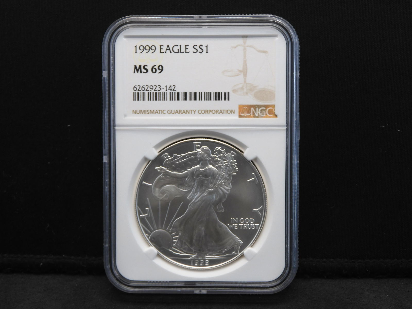 1999 NGC MS69 American Silver Eagle Better Date One Oz. (1 of 4)