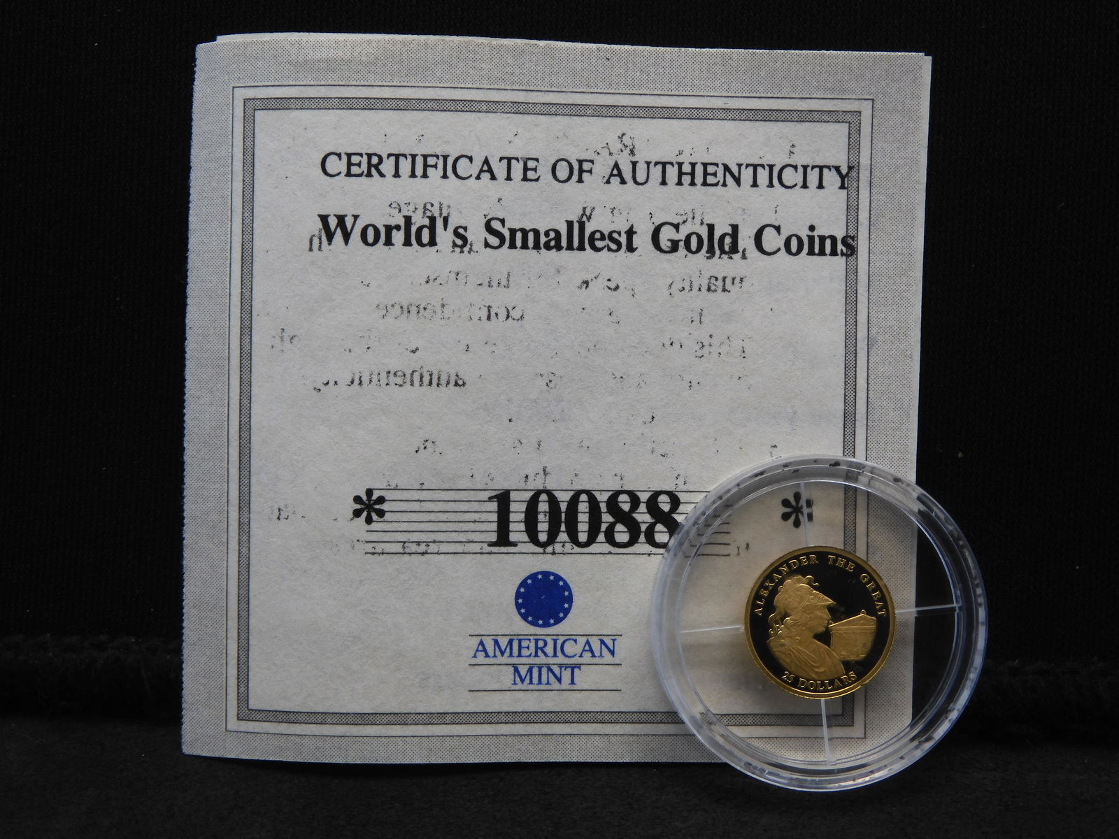 2001 Proof Liberia $25  .999 Gold - .73 Grams - World's (1 of 4)