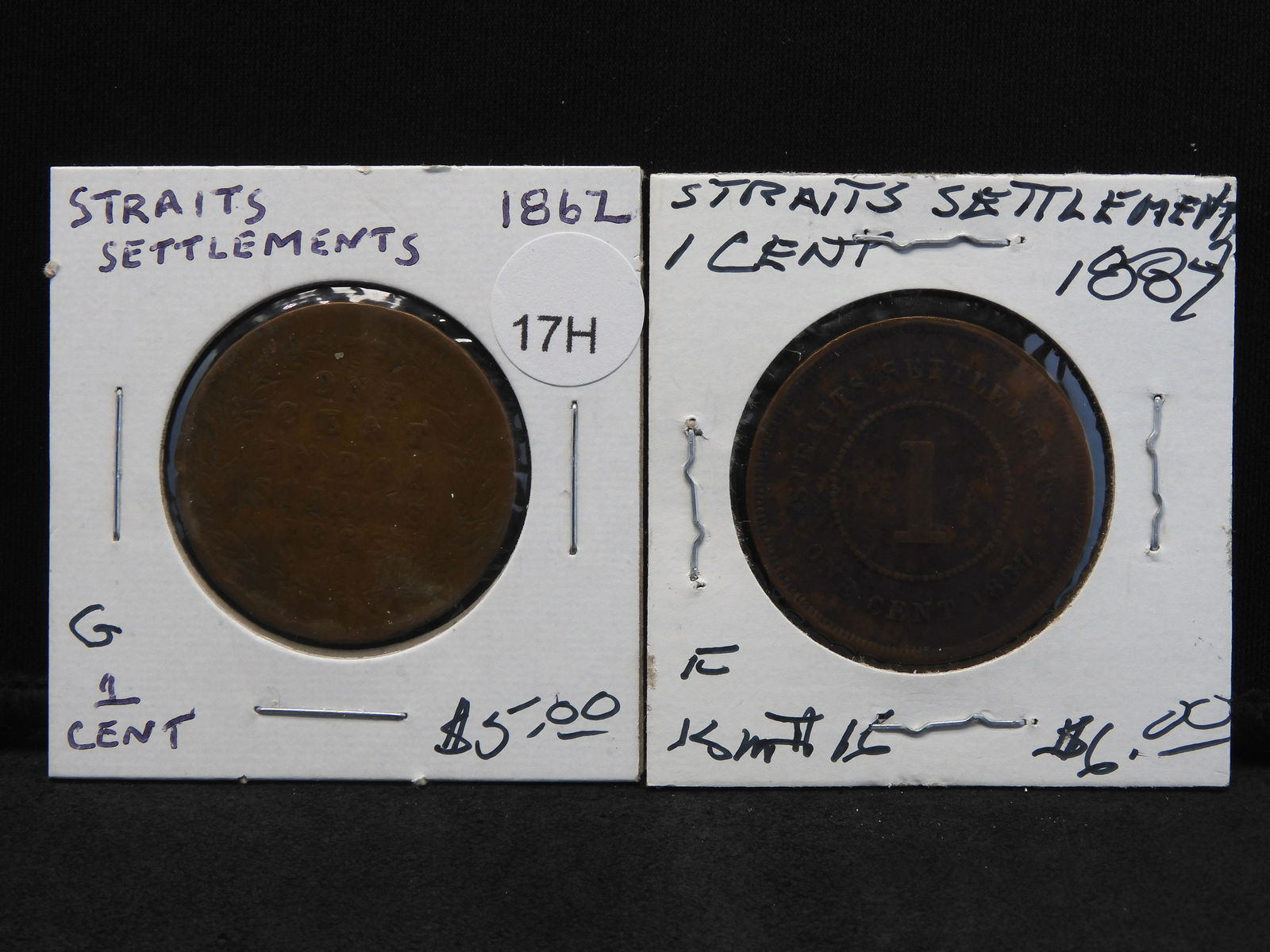 1862 & 1887 1 Cent From Straits Settlement (1 of 5)