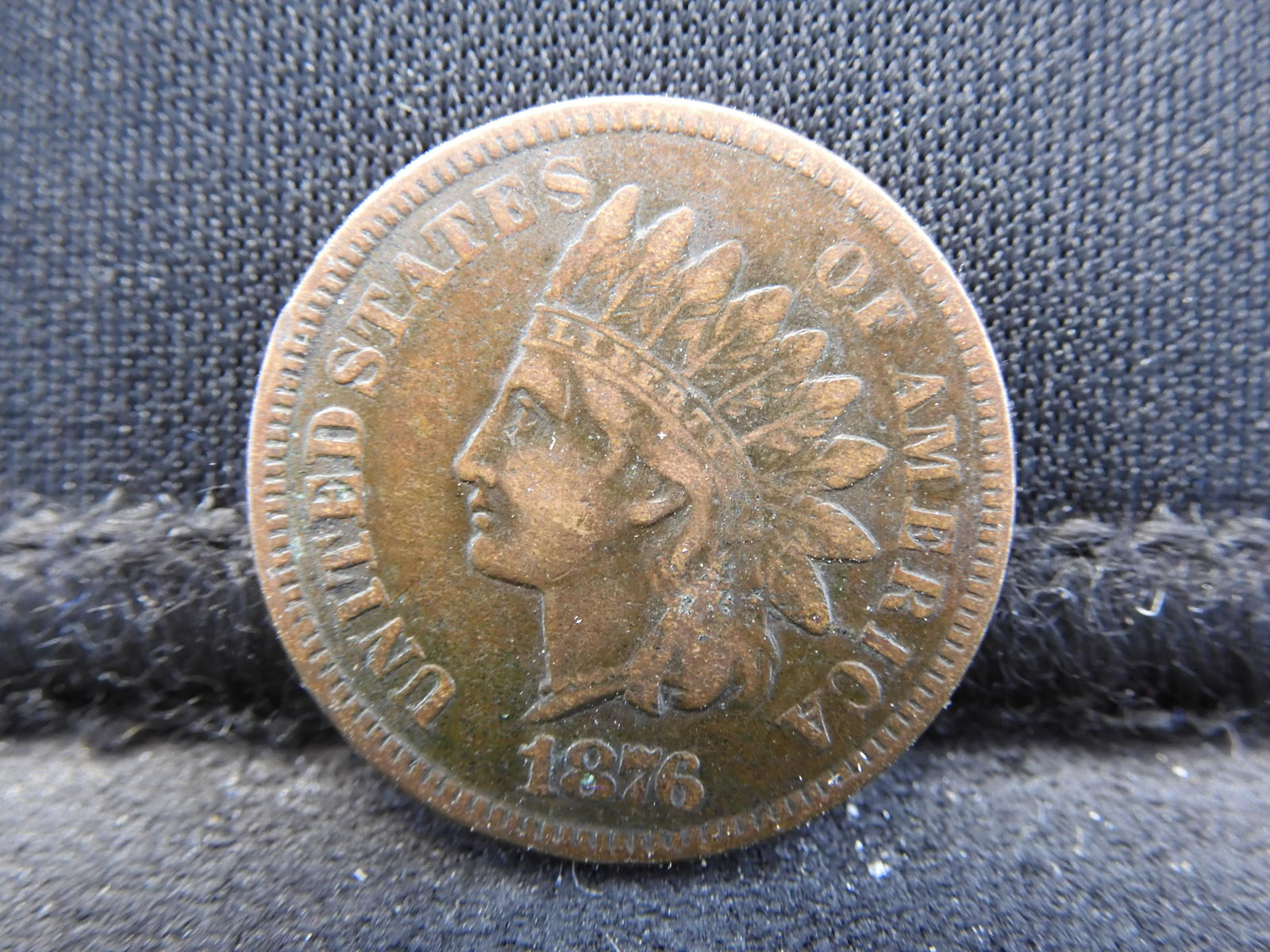 1876 Indian Head Cent.  Very Fine.  Semi-Key date. (1 of 3)