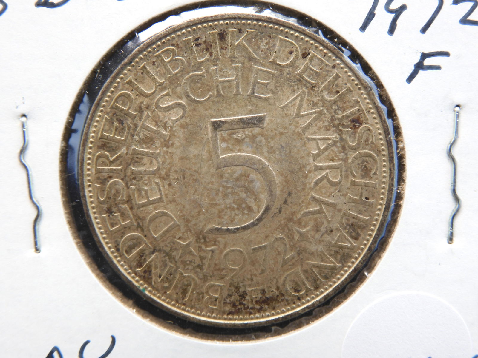 1972 F 5 Mark From Germany 62.5% Silver (1 of 3)