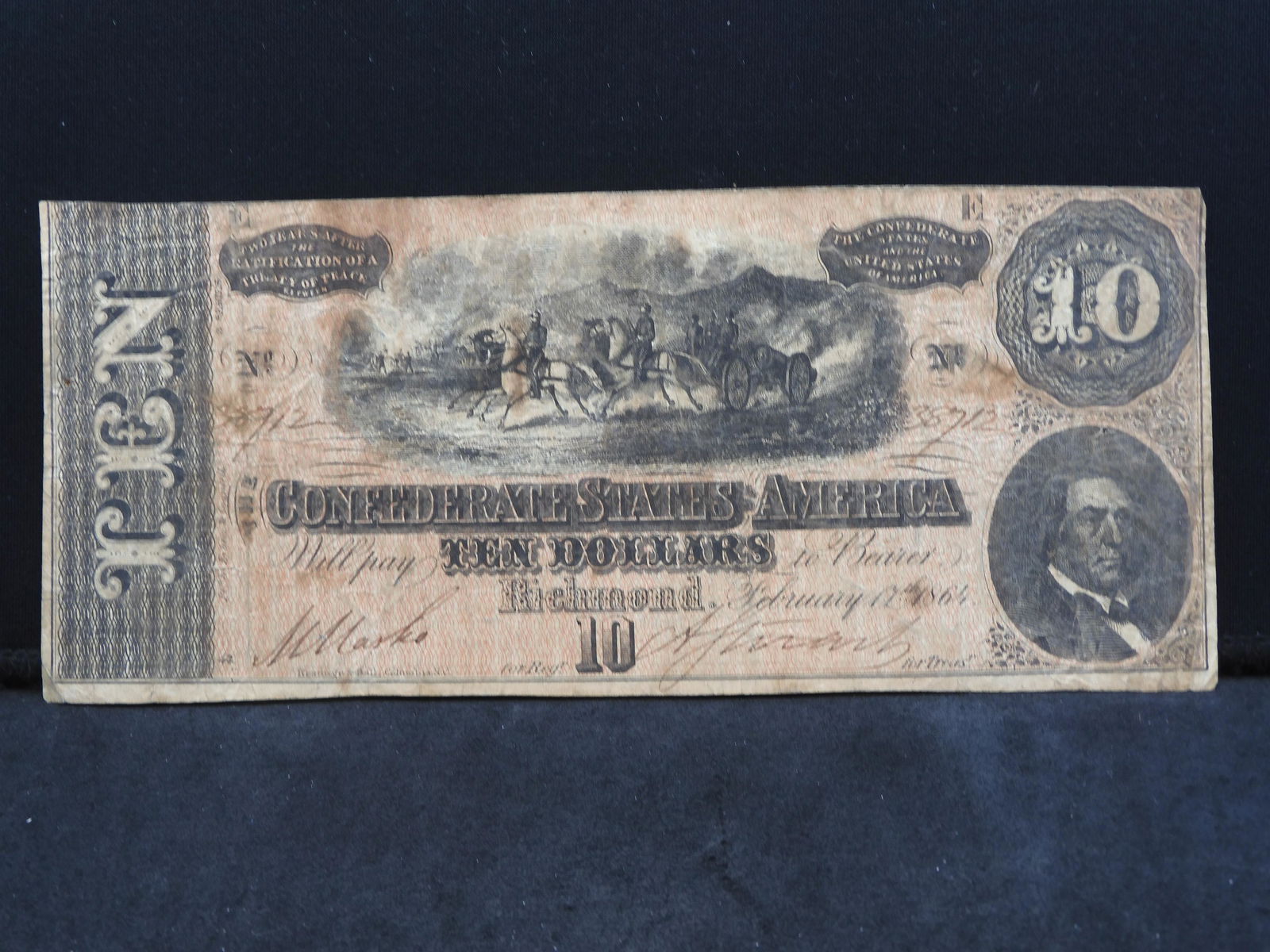 1864 Confederate $10.  Fine. (1 of 3)