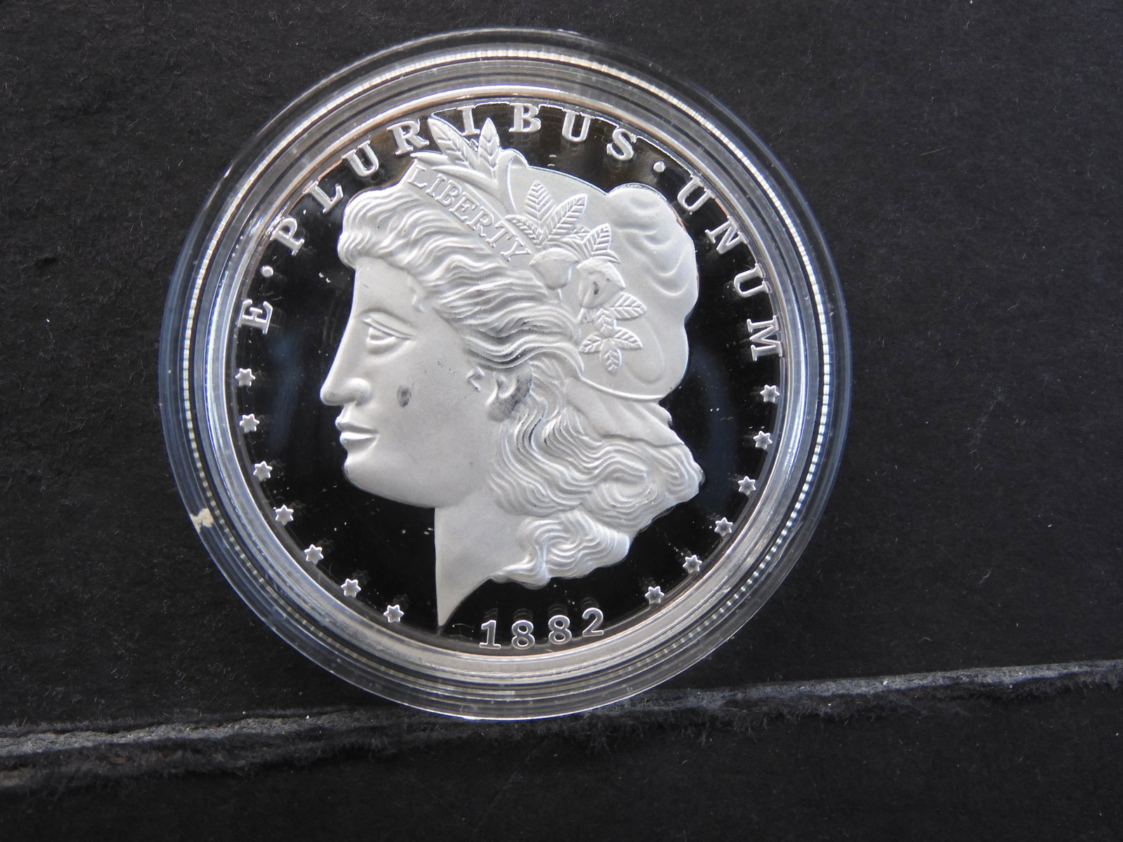 Replica 1882 CC Morgan Dollar 100Mil. .999 Fine Silver: Replica 1882 CC Morgan Dollar 100Mil. .999 Fine Silver Round