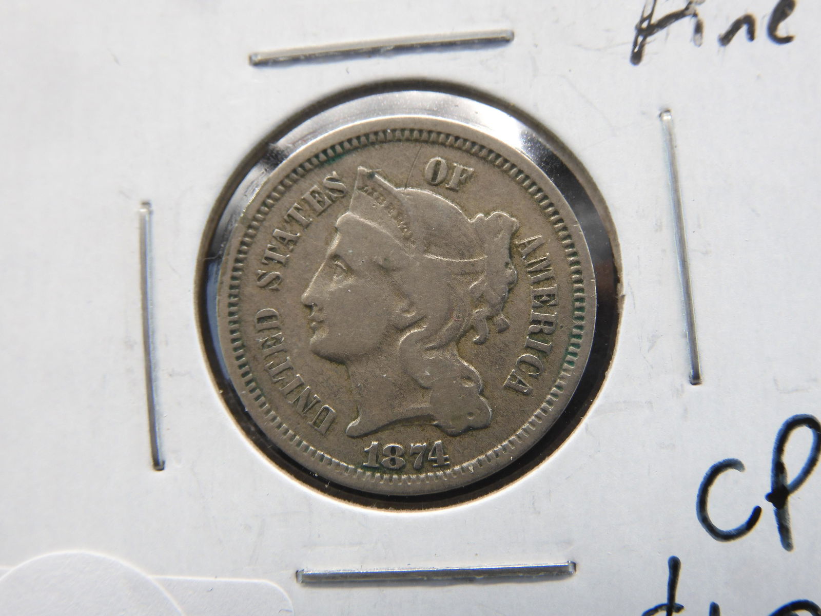 1874 Us 3 Cent Nickel - Better Grade (1 of 3)