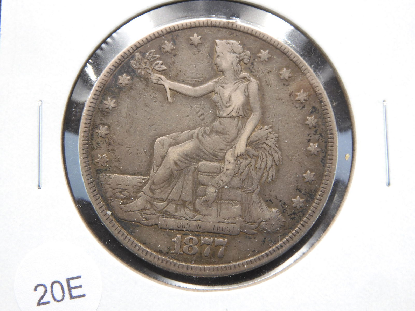 1877 Trade Dollar.  VF+. (1 of 3)