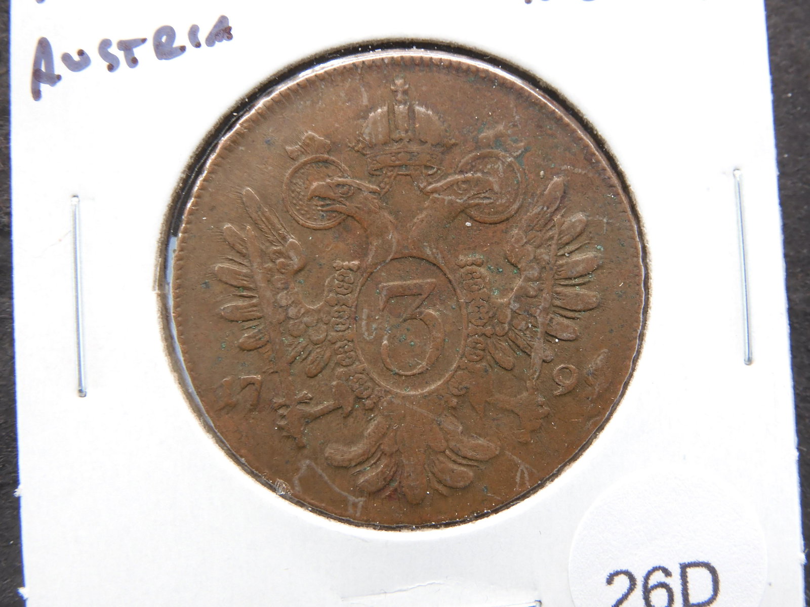 1799-B Austria 3 Kreuzer. (1 of 3)
