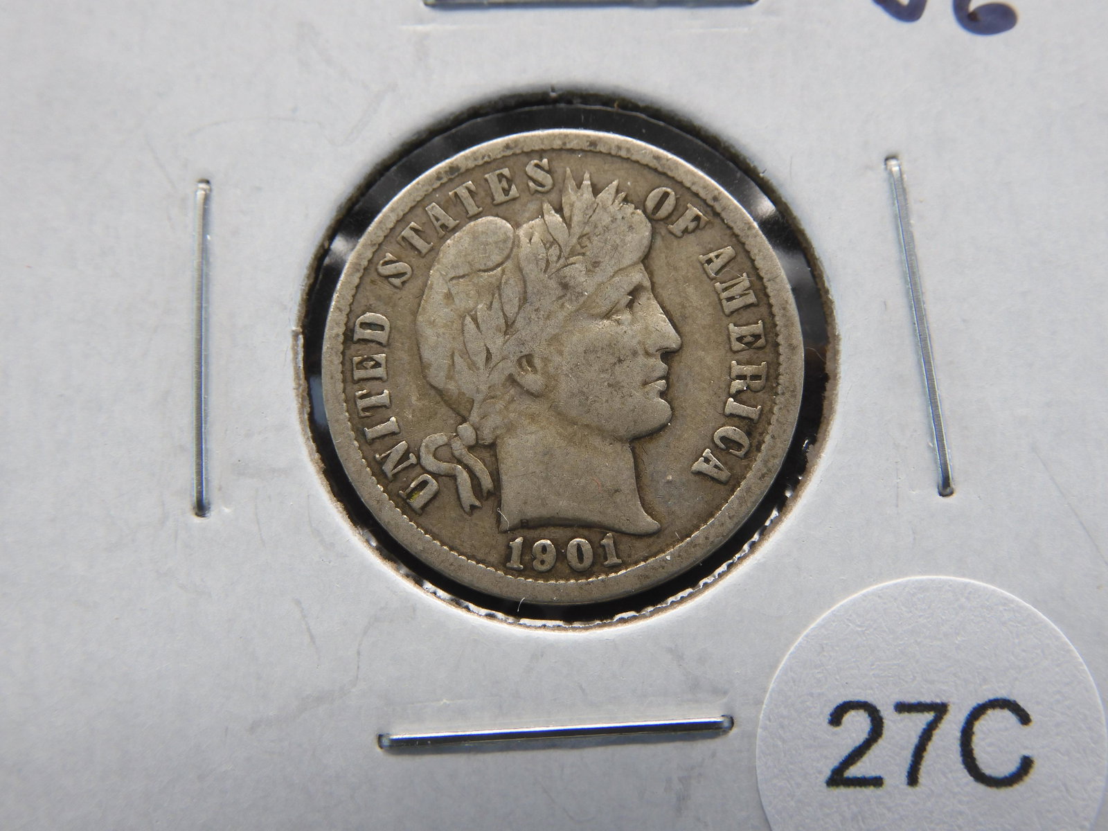 1901-O Barber 10c.  VG. (1 of 3)