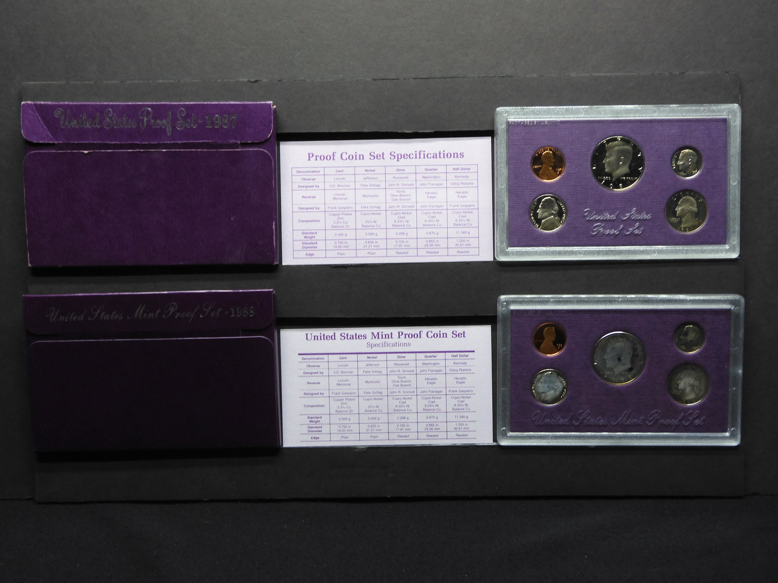 1987-S U.S. Proof Set & 1988-S U.S. Mint Proof Set OGP (1 of 7)