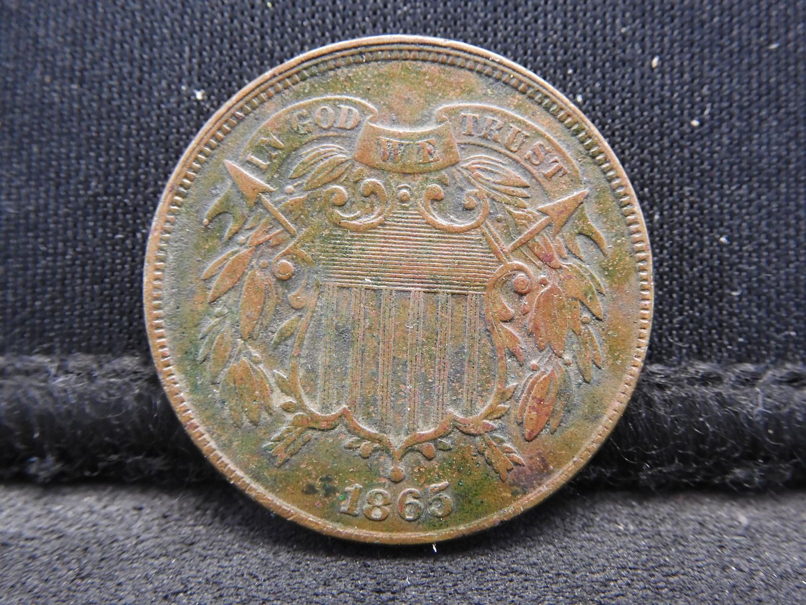 1865 Two Cent Piece - Civil War Date! - XF/AU Condition (1 of 2)