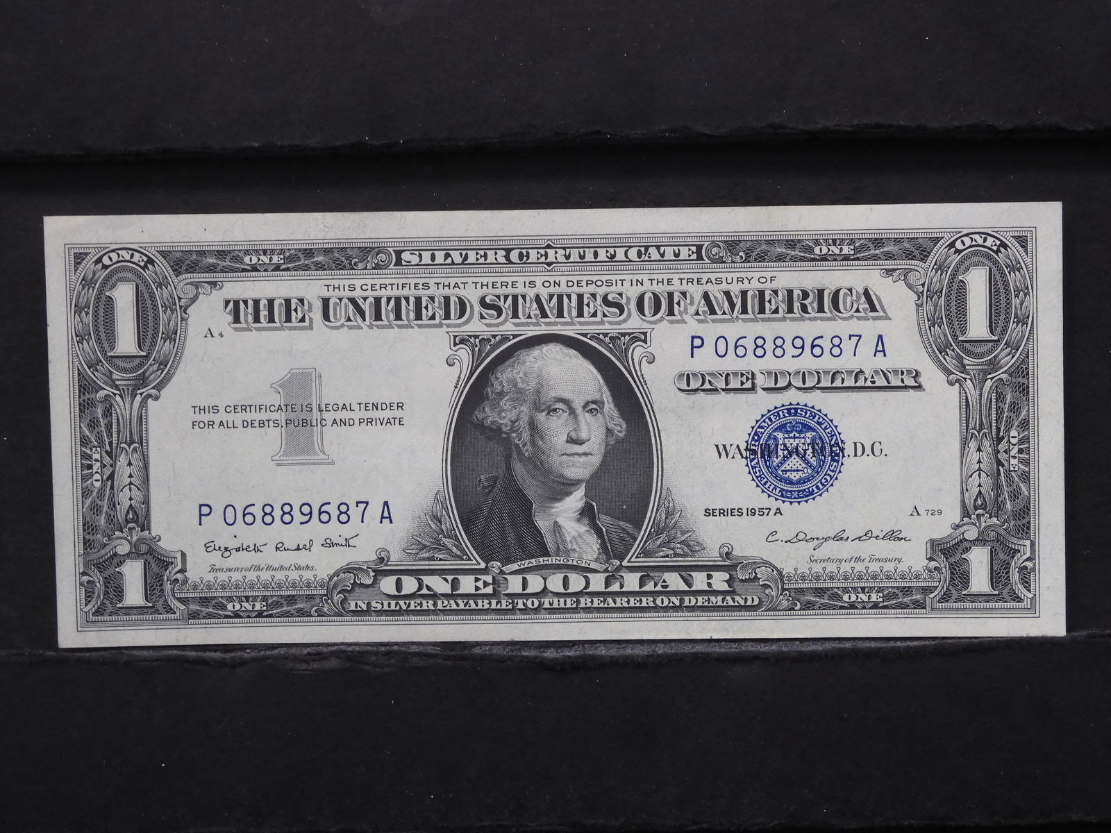 CRISP Unc. 1957-A Blue Seal $1 Silver Certificate (1 of 3)