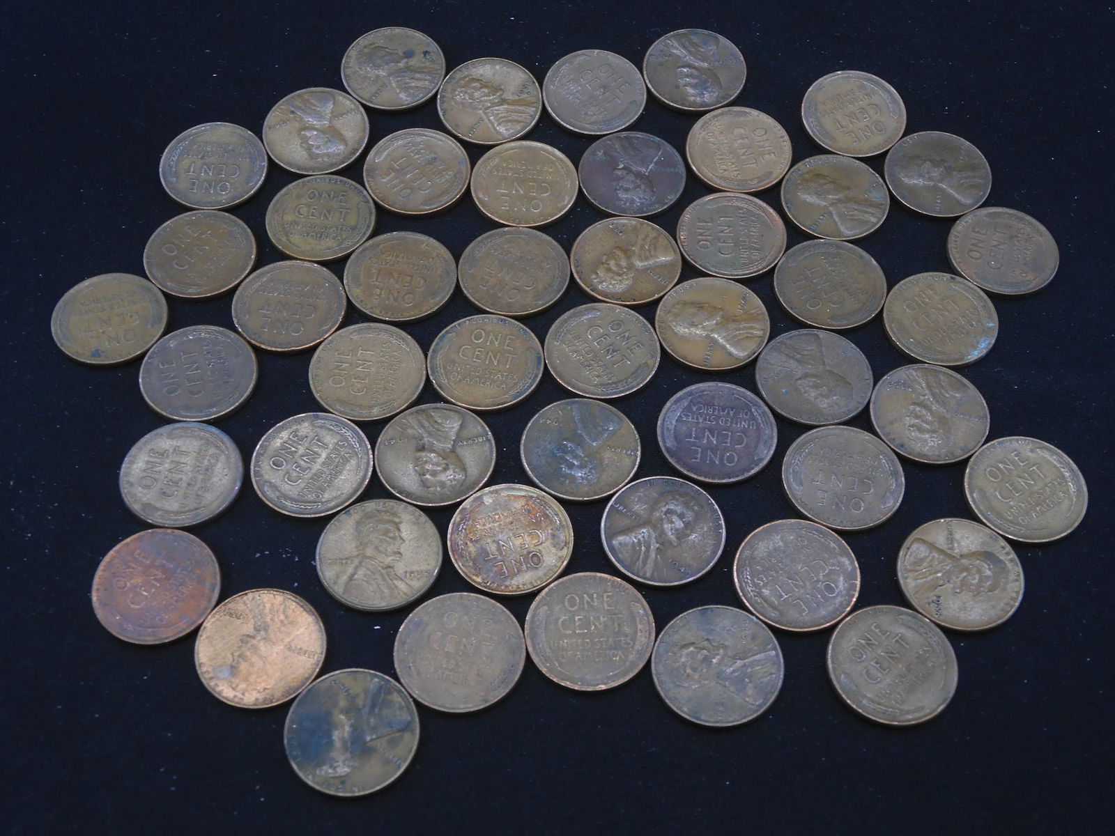 50 Lincoln Wheat Cents (1 of 5)