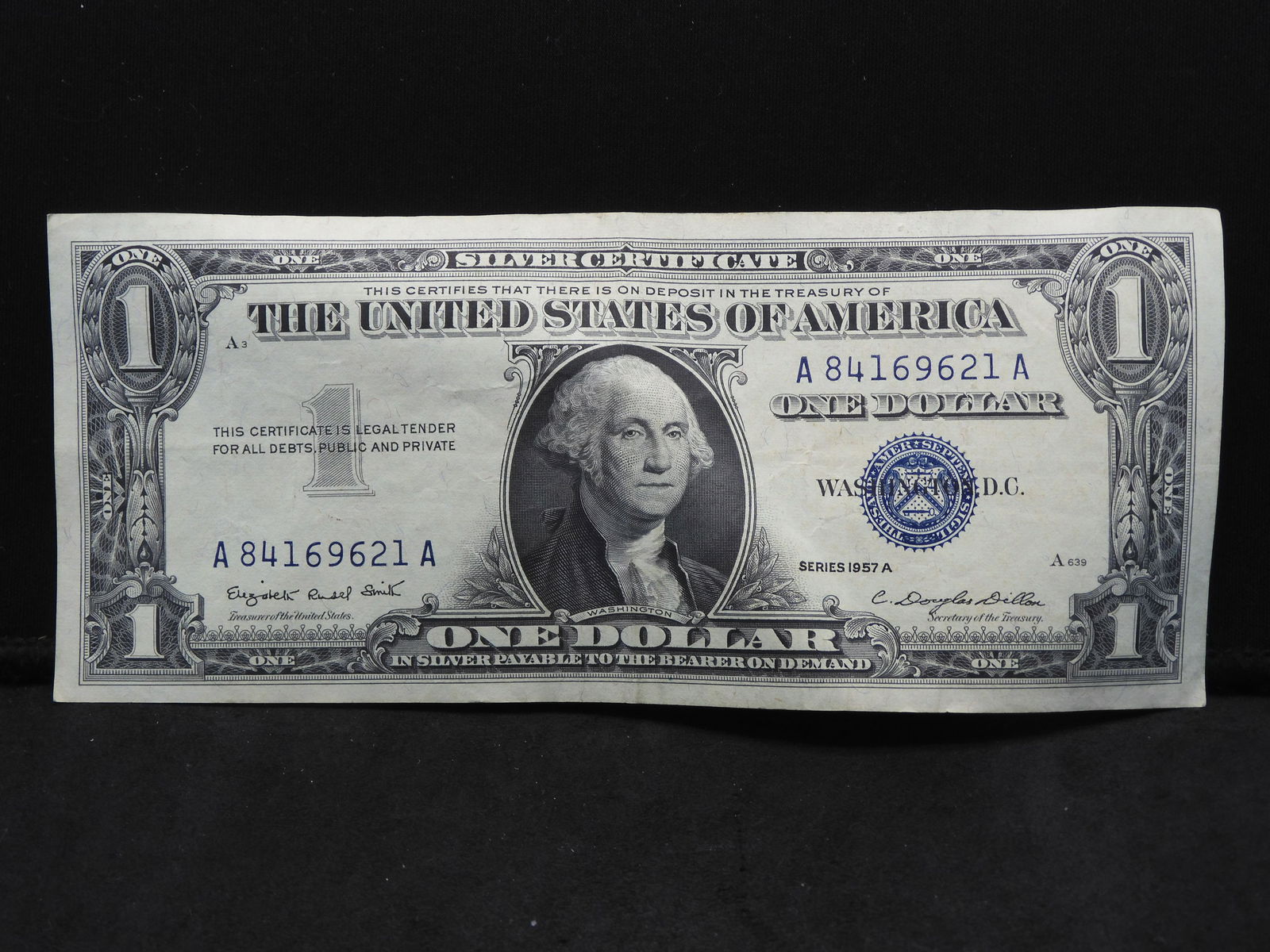 1957-A $1 Bright, Crisp Blue Seal United States Note. (1 of 3)