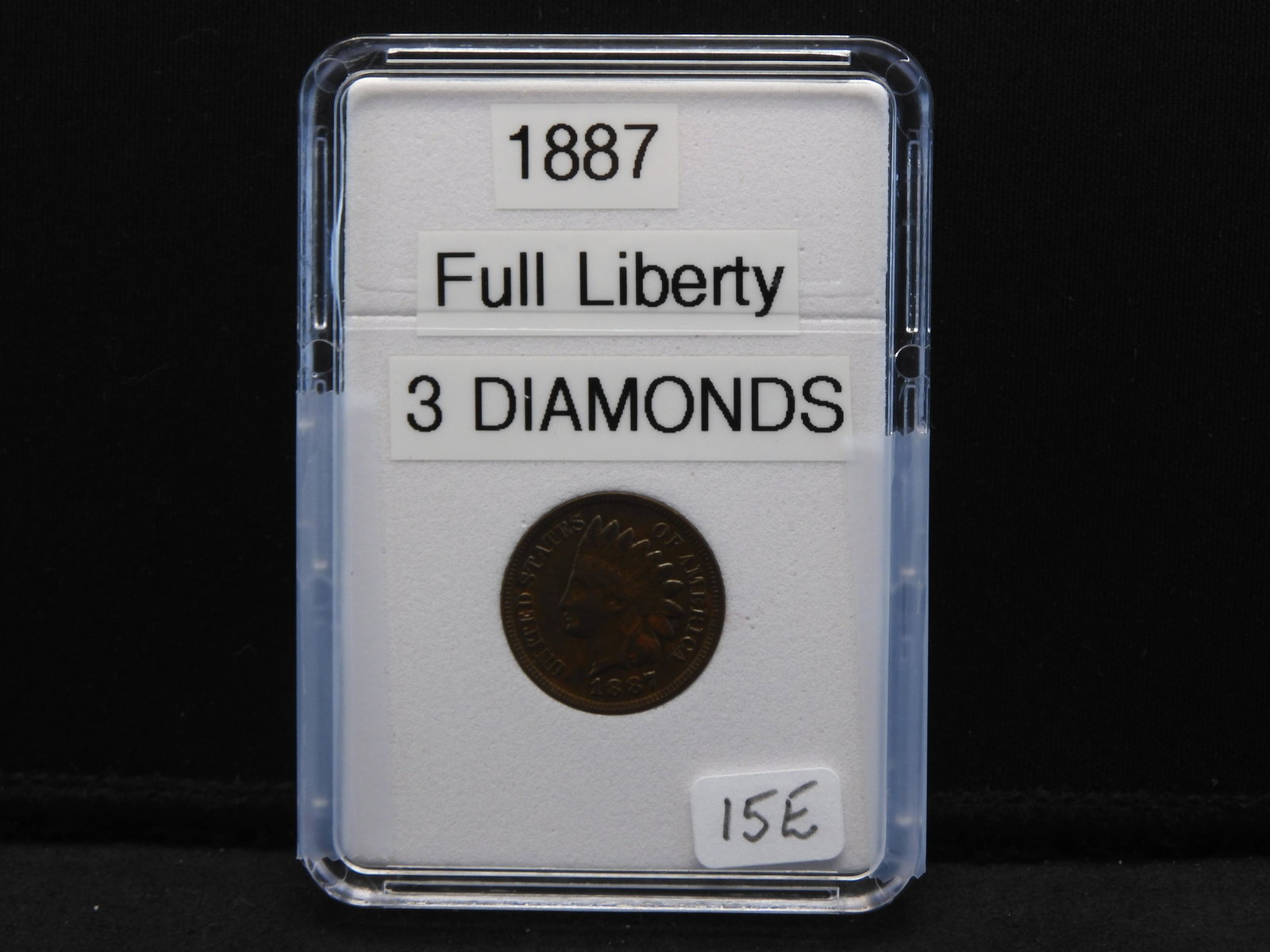 1887 Indian Head Cent, Full Liberty, 3 Diamonds (1 of 4)