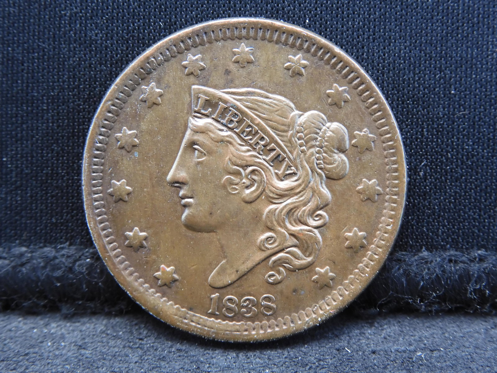 1838 Matron Head Large Cent.  Almost Uncirculated (1 of 3)