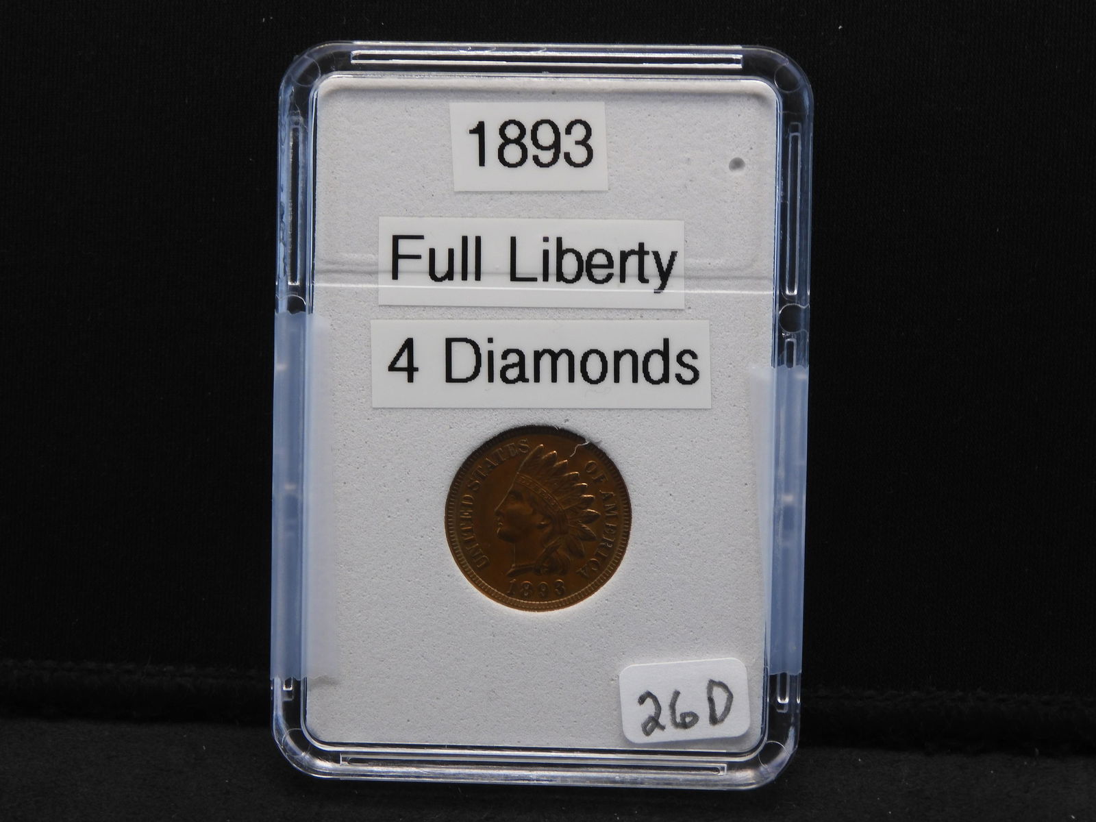 1893 Indian head Cent, Full Liberty, 4 Diamonds, Proof (1 of 4)