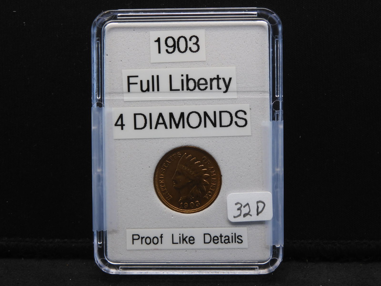 1903 Indian Head Cent, Full Liberty, 4 Diamonds, Proof (1 of 4)