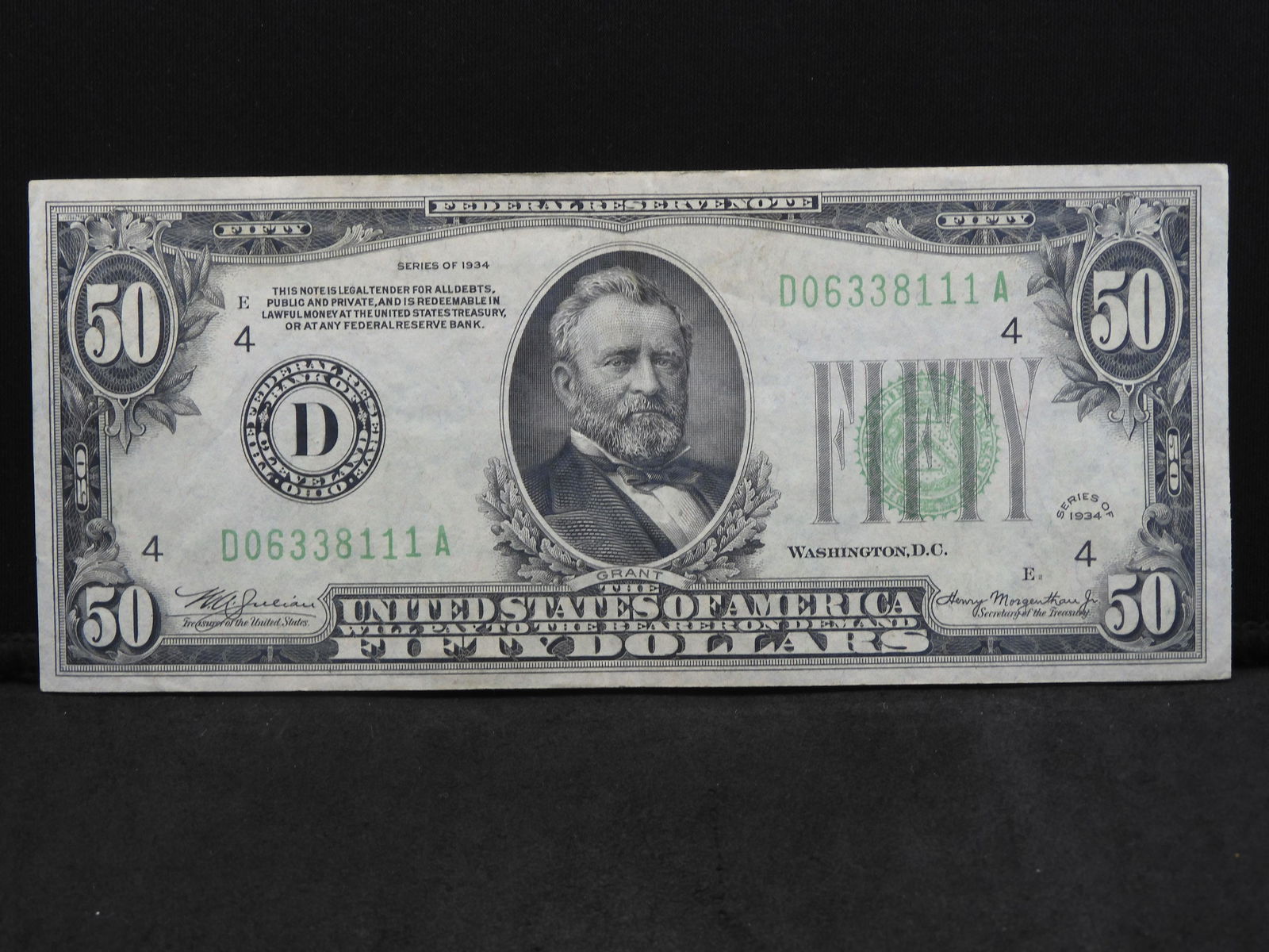 1934 $50 Federal Reserve Note.  Almost New. (1 of 3)