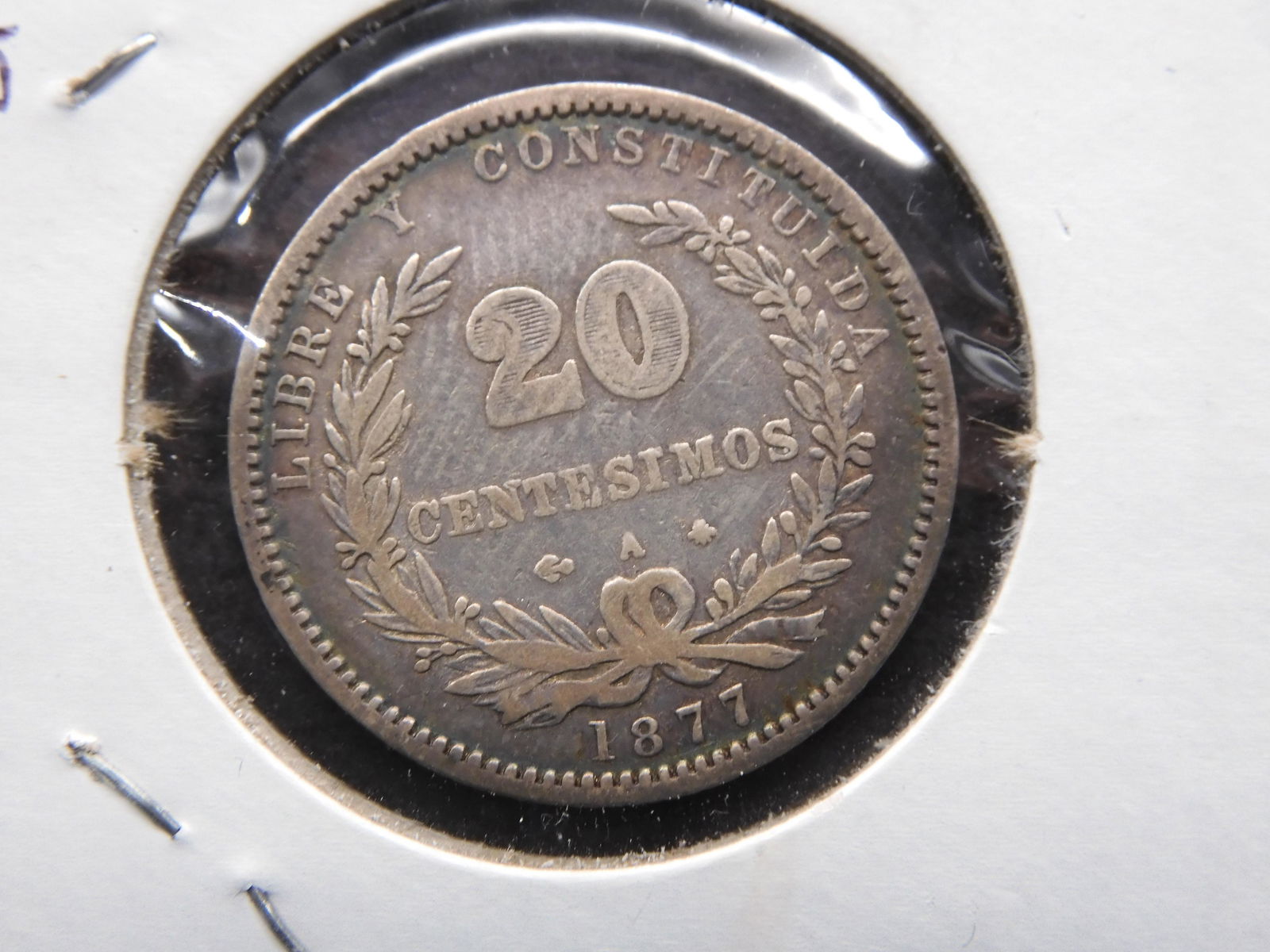 1877 Uruguay Silver 20 Centesimos (1 of 3)