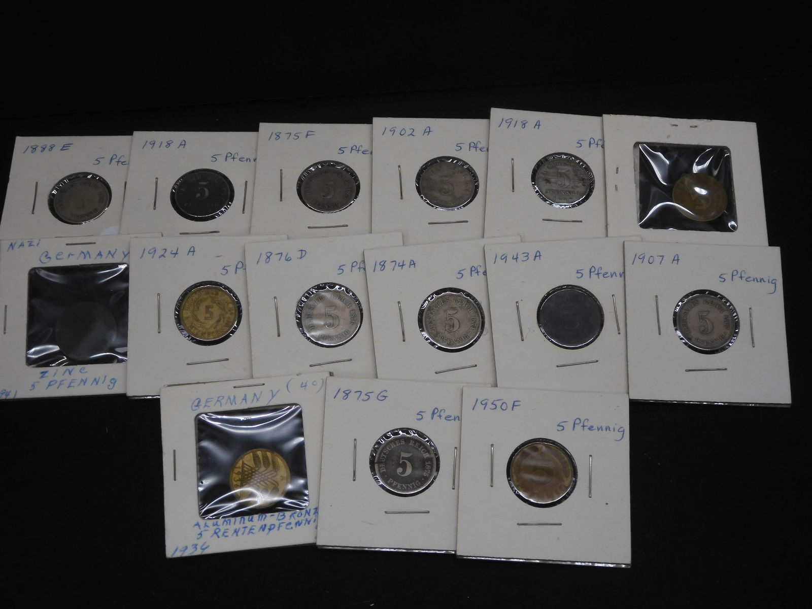 Lot Of 15 Germany 5 Pfennigs. (1 of 5)