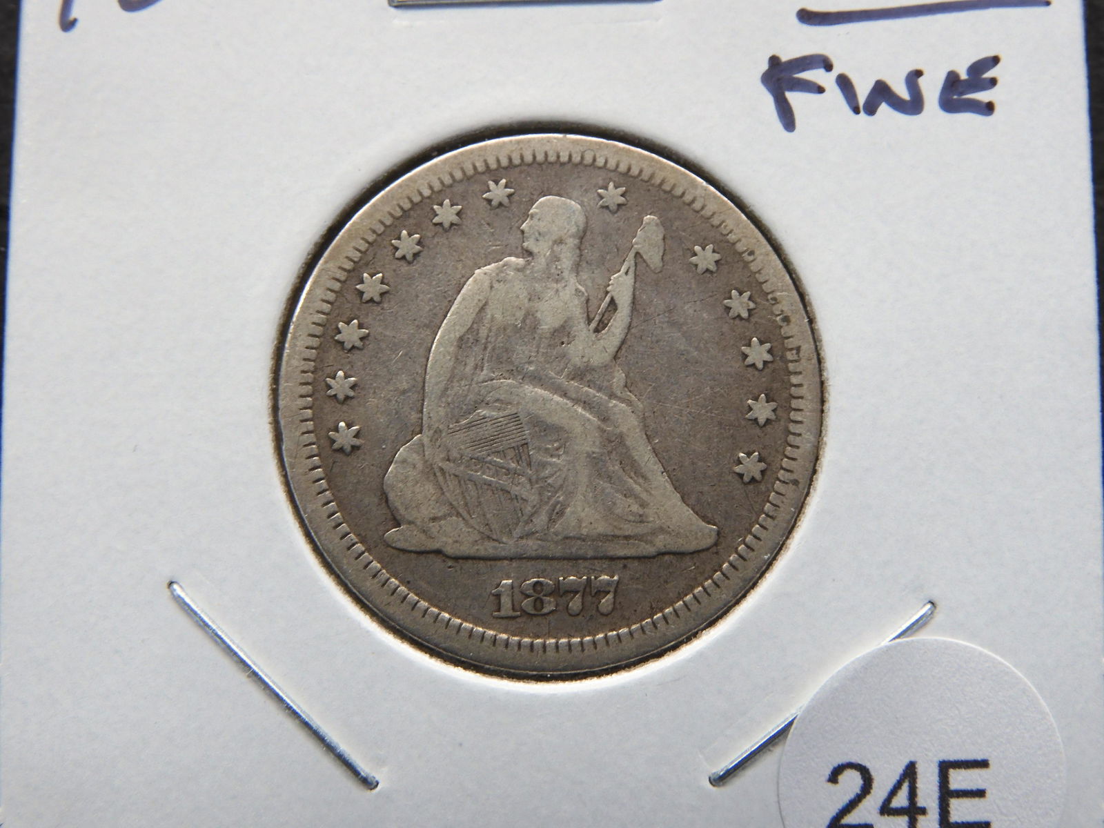 1877-S Seated 25c.  Fine. (1 of 3)