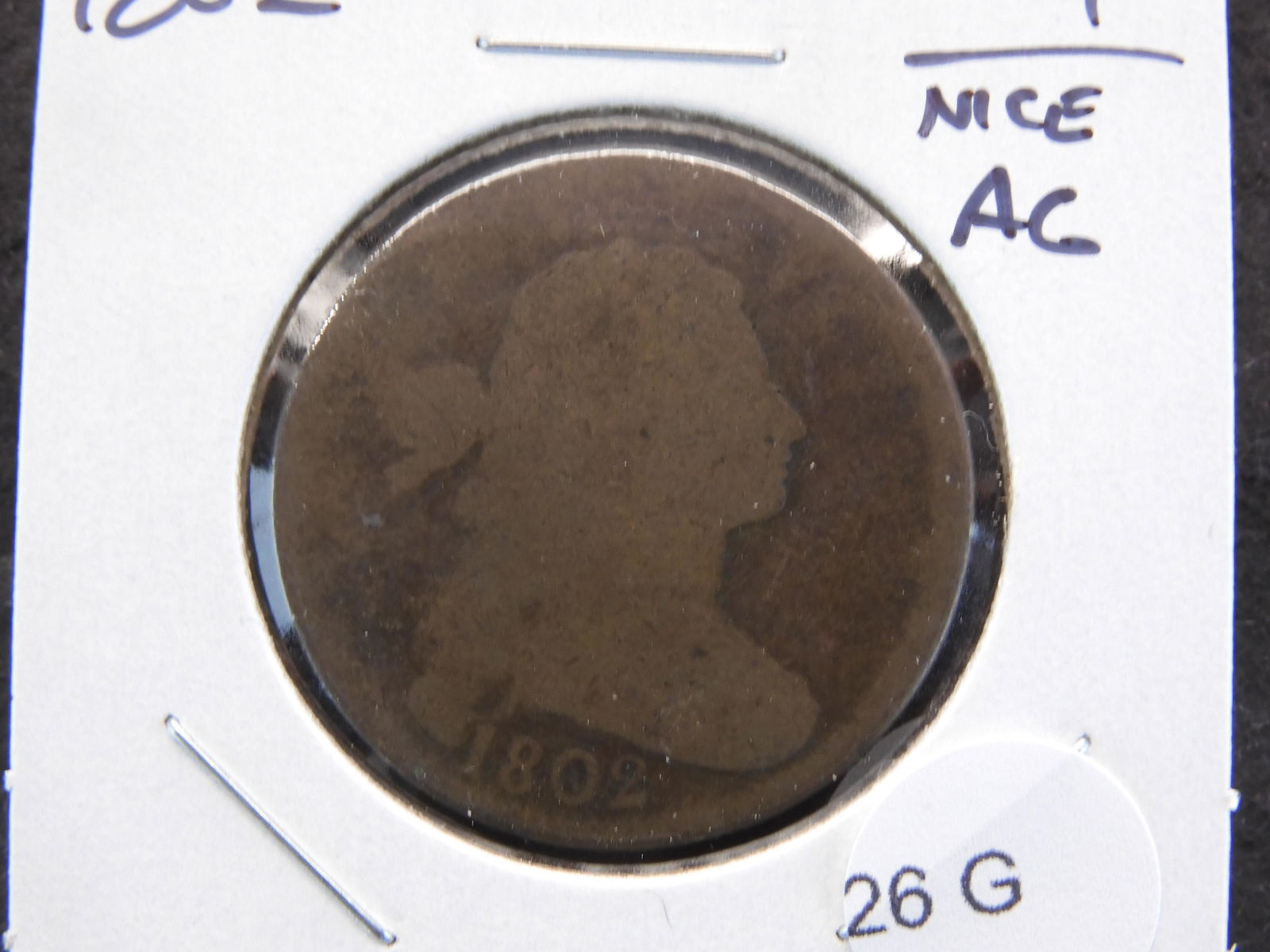 1802 Large Cent.  Nice AG. (1 of 3)