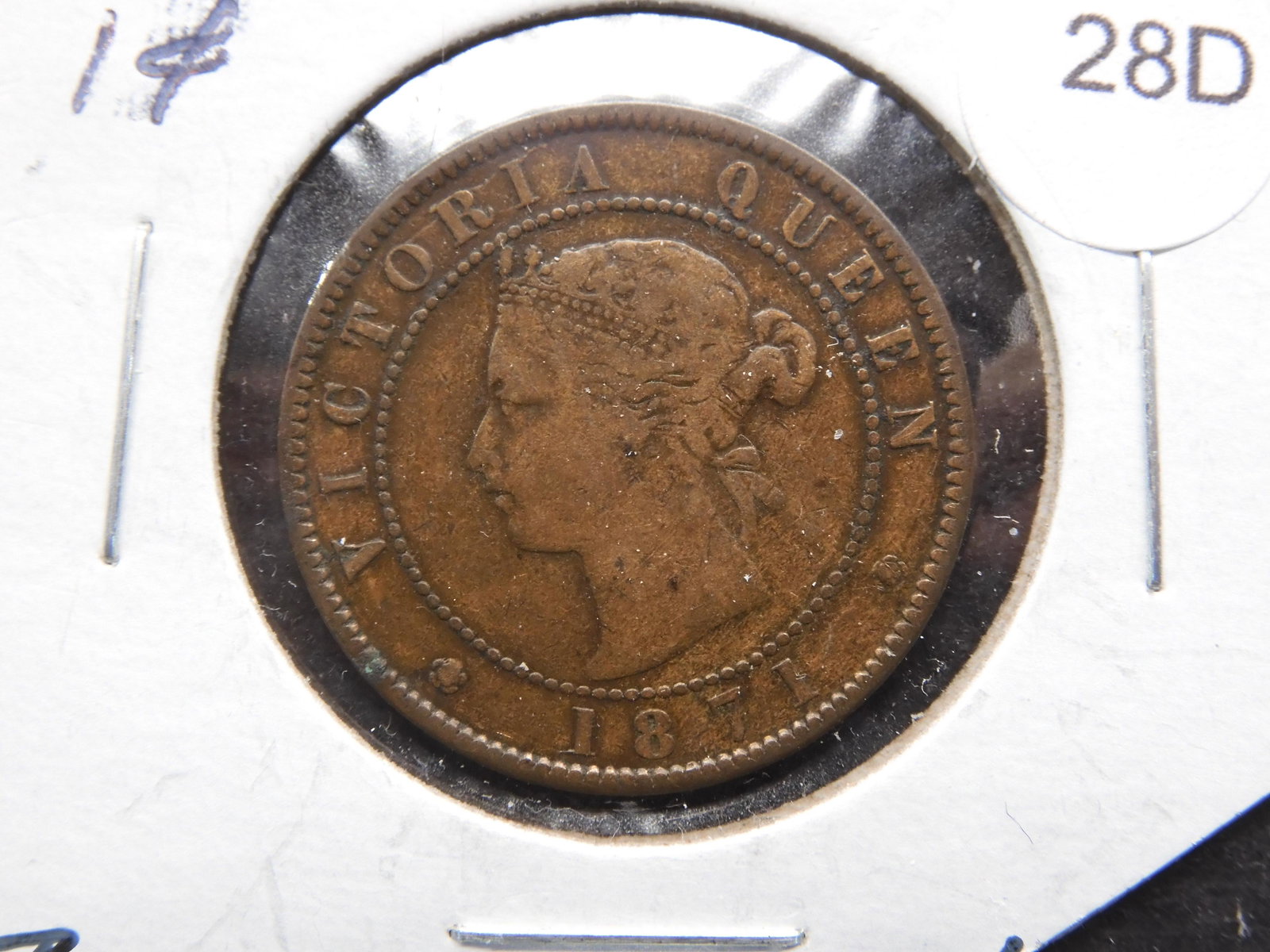 1871 Prince Edward 1 Cent. Fine.: 1871 Prince Edward 1 Cent. Fine.