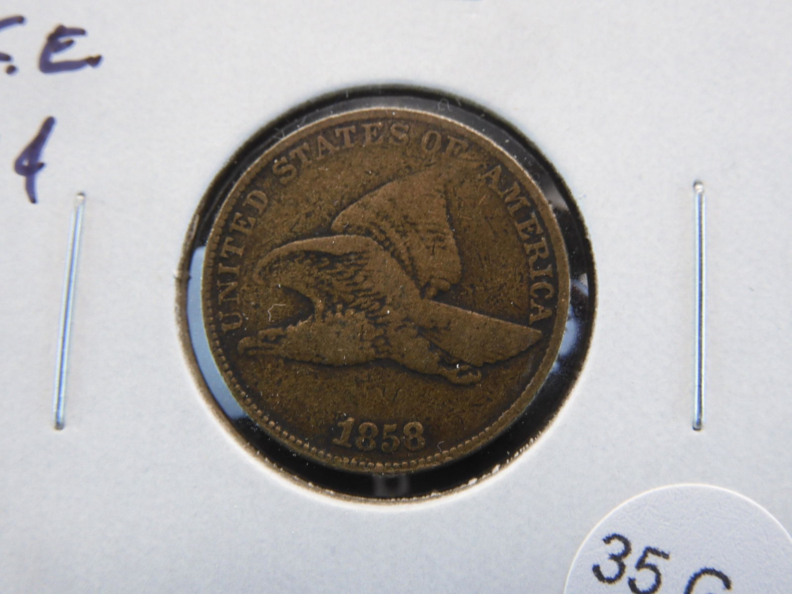 1858 Flying Eagle 1c.  Fine. (1 of 3)