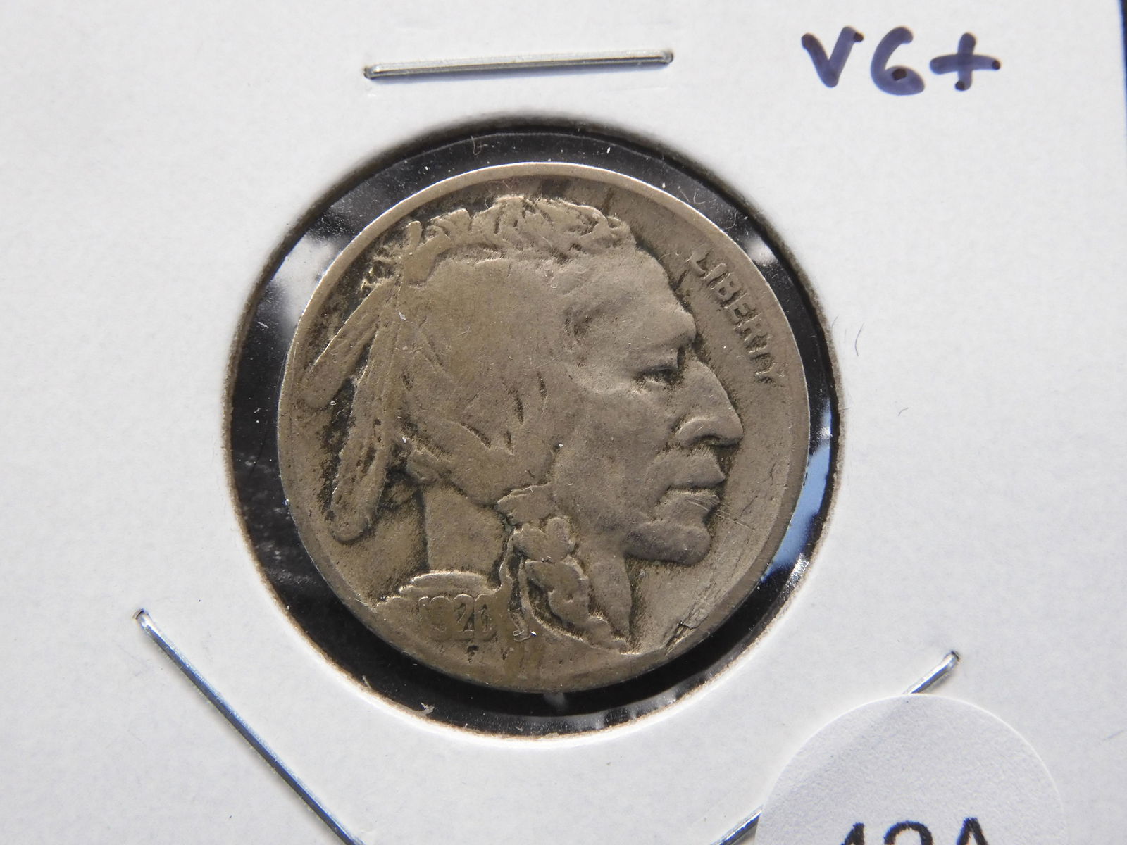 1920-D Buffalo 5c.  VG+. (1 of 3)