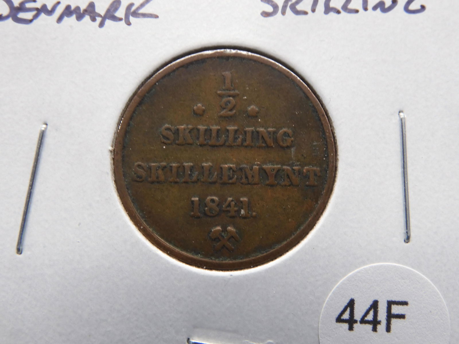 1841 Denmark 1/2 Skilling. (1 of 3)