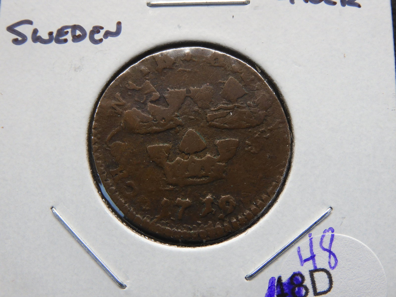 1719 Sweden 1 Daler.: 1719 Sweden 1 Daler.