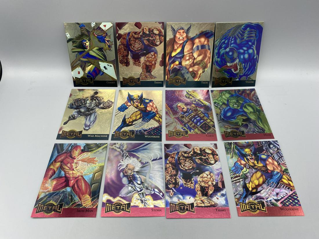 1995 Marvel Metal Gold & Silver Metal Blaster Inserts: 1995 Marvel Metal Gold & Silver Metal Blaster Inserts Lot of 12 - Wolverine, Iron Man, Venom
