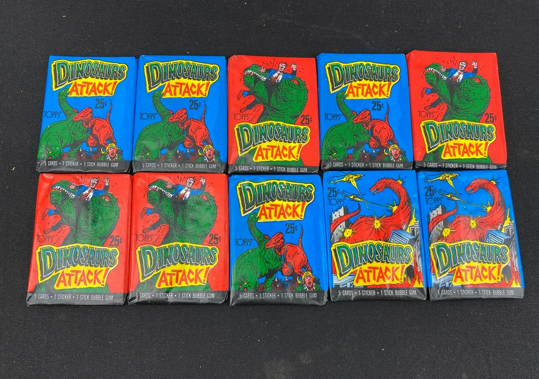 1988 Topps Dinosaur Attack Unopened Packs - 10 Packs (1 of 2)