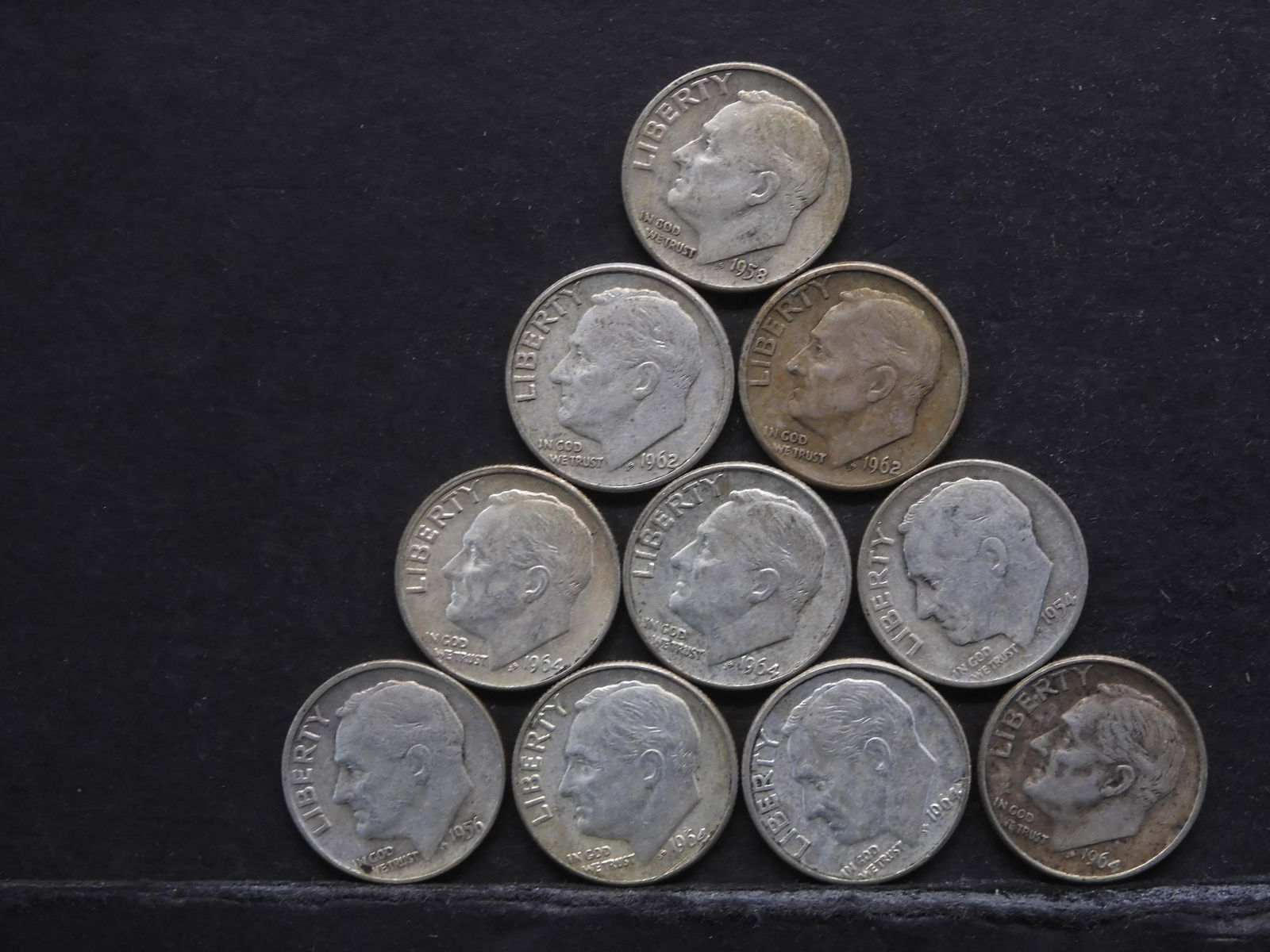 10- Roosevelt Dimes all 90% Silver (1 of 2)